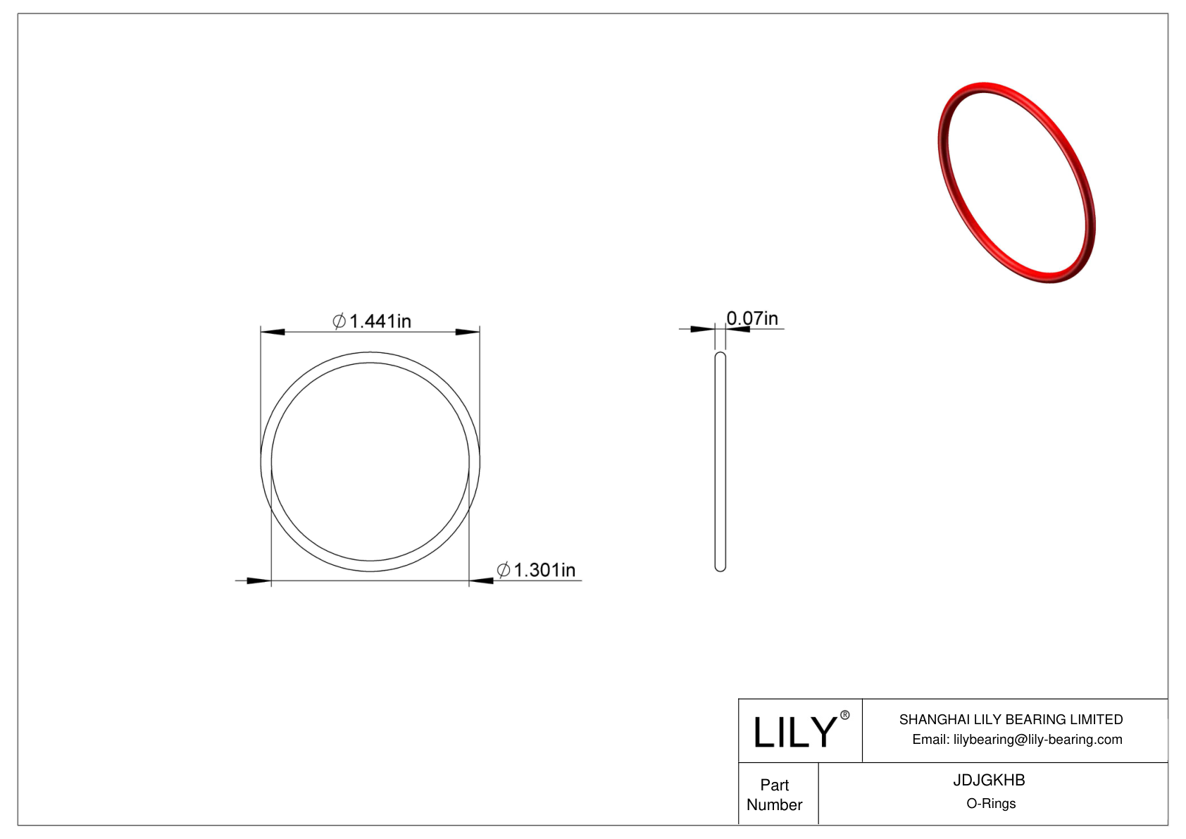 JDJGKHB High Temperature O-Rings Round cad drawing