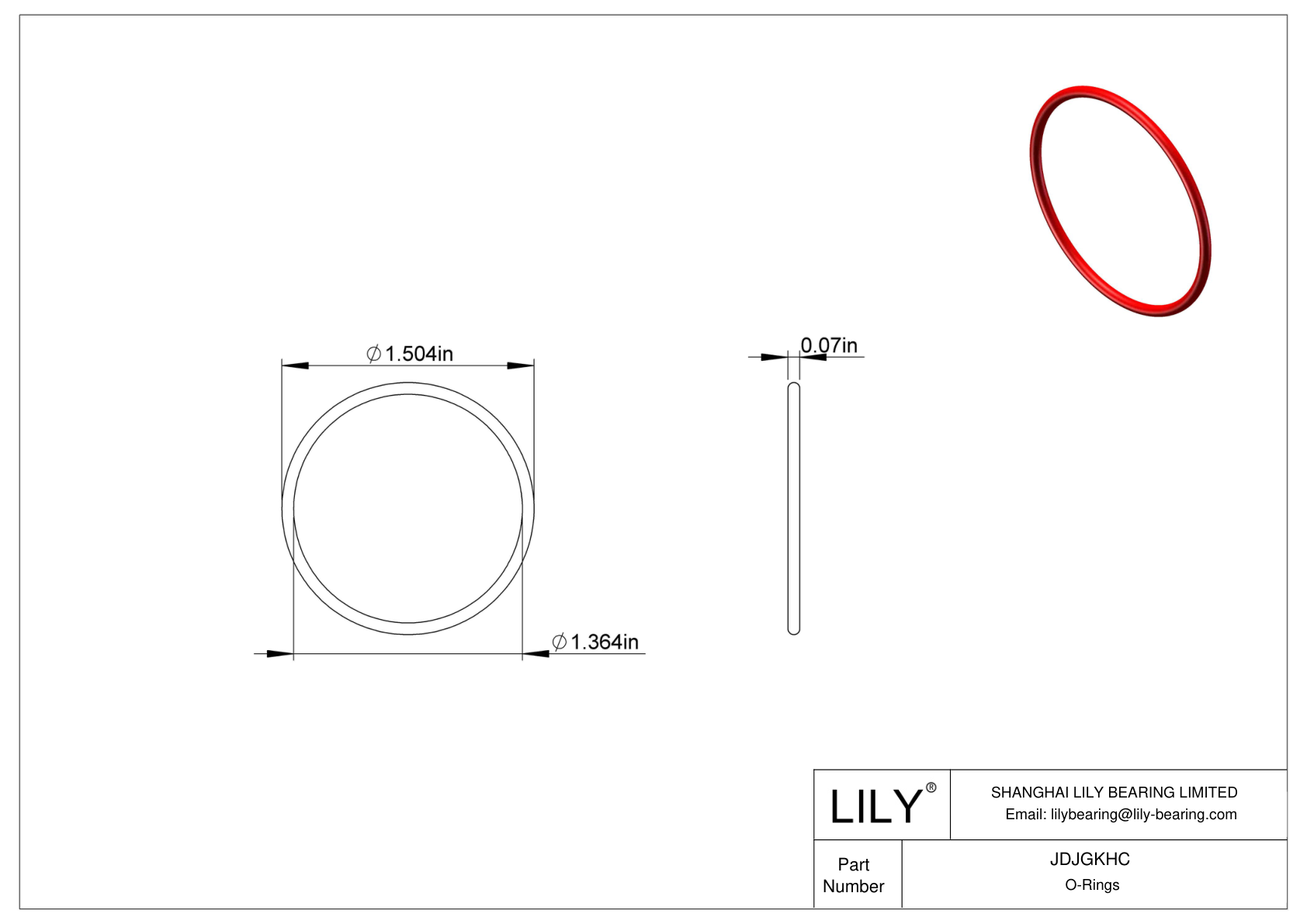 JDJGKHC High Temperature O-Rings Round cad drawing