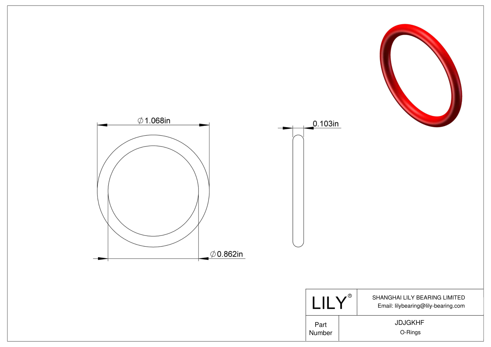 JDJGKHF High Temperature O-Rings Round cad drawing