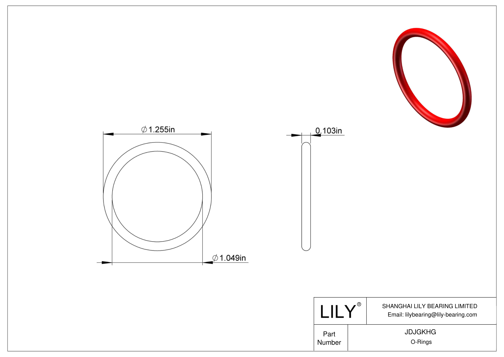 JDJGKHG High Temperature O-Rings Round cad drawing