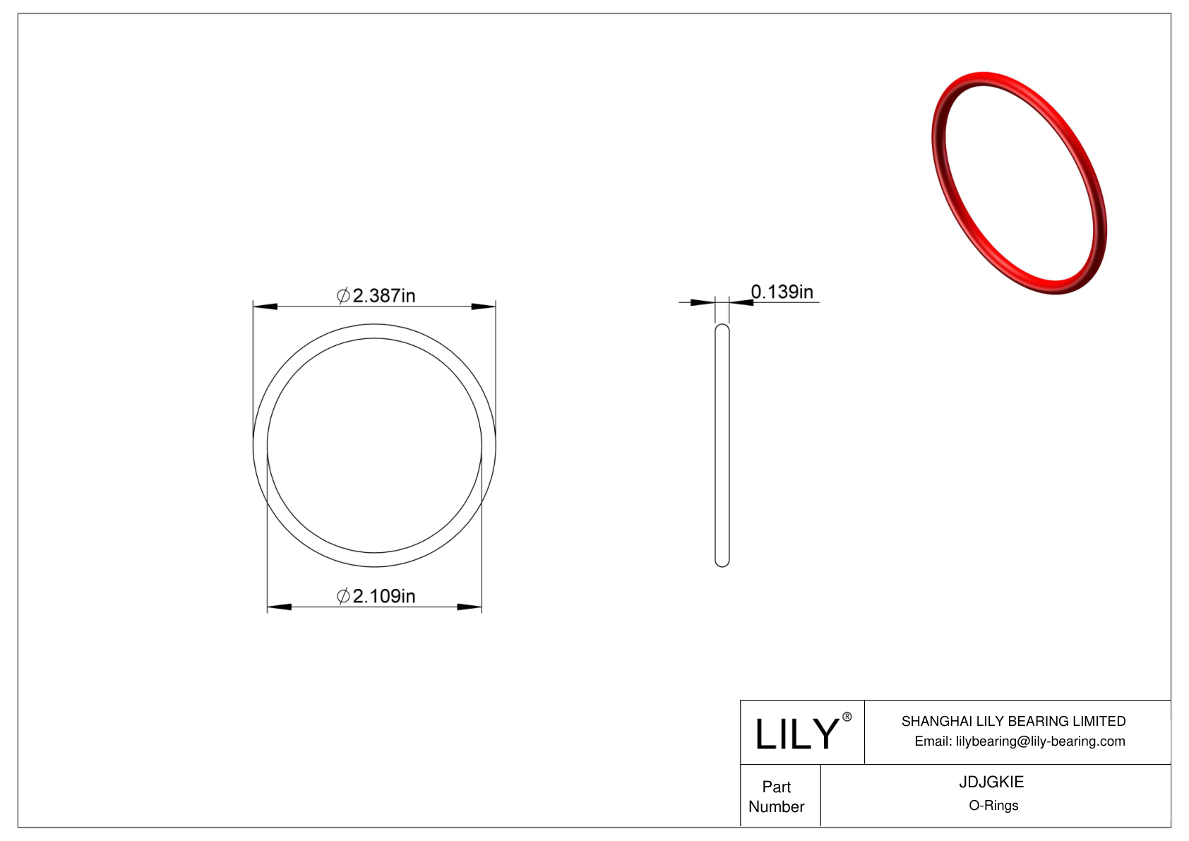 JDJGKIE High Temperature O-Rings Round cad drawing