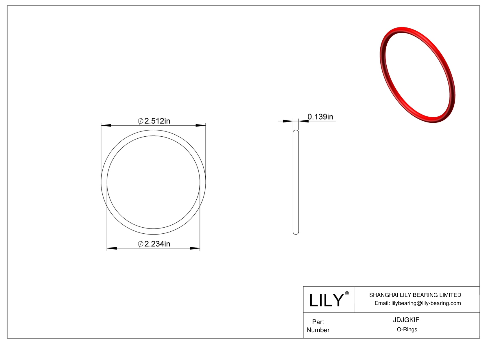 JDJGKIF High Temperature O-Rings Round cad drawing