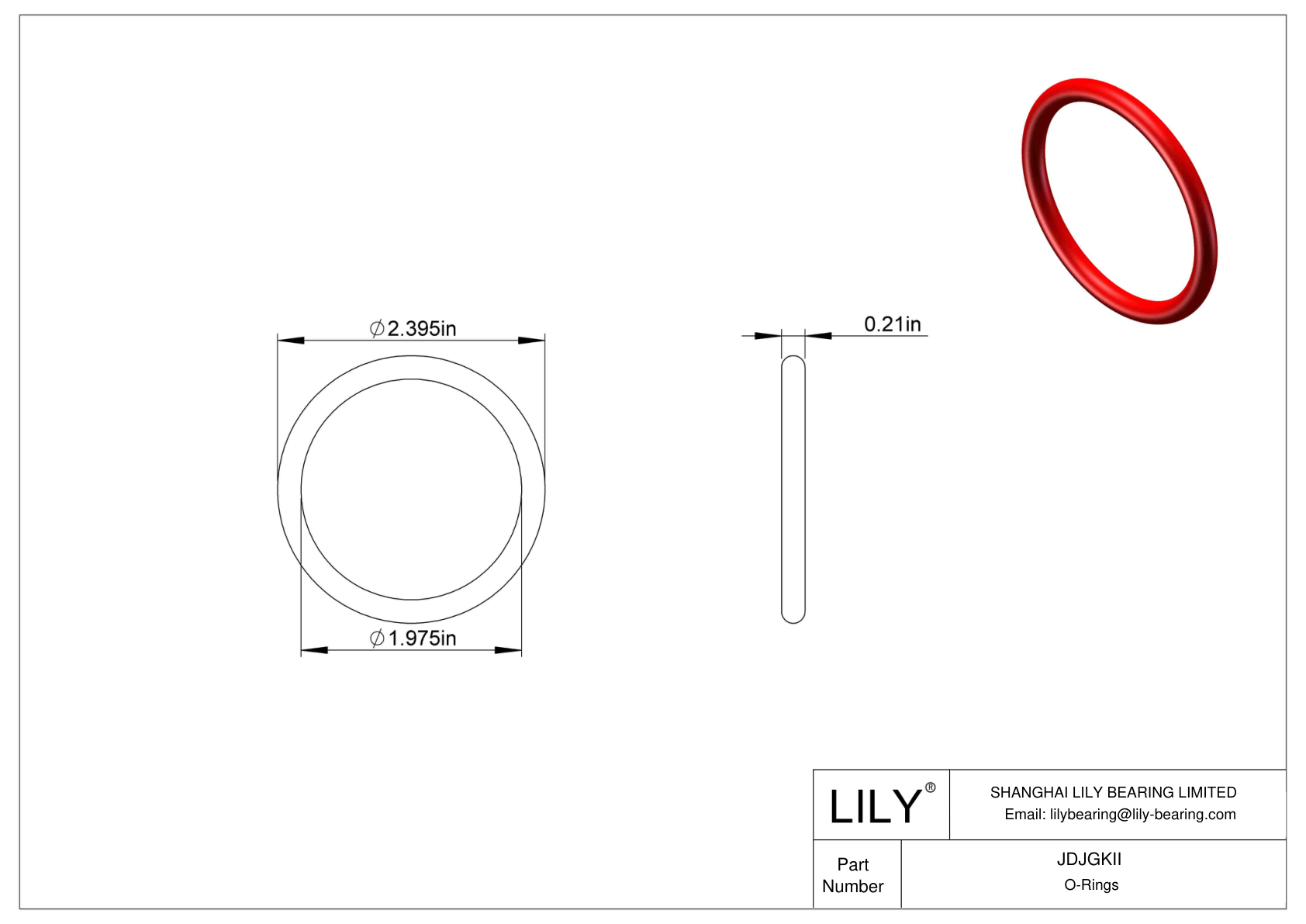 JDJGKII High Temperature O-Rings Round cad drawing