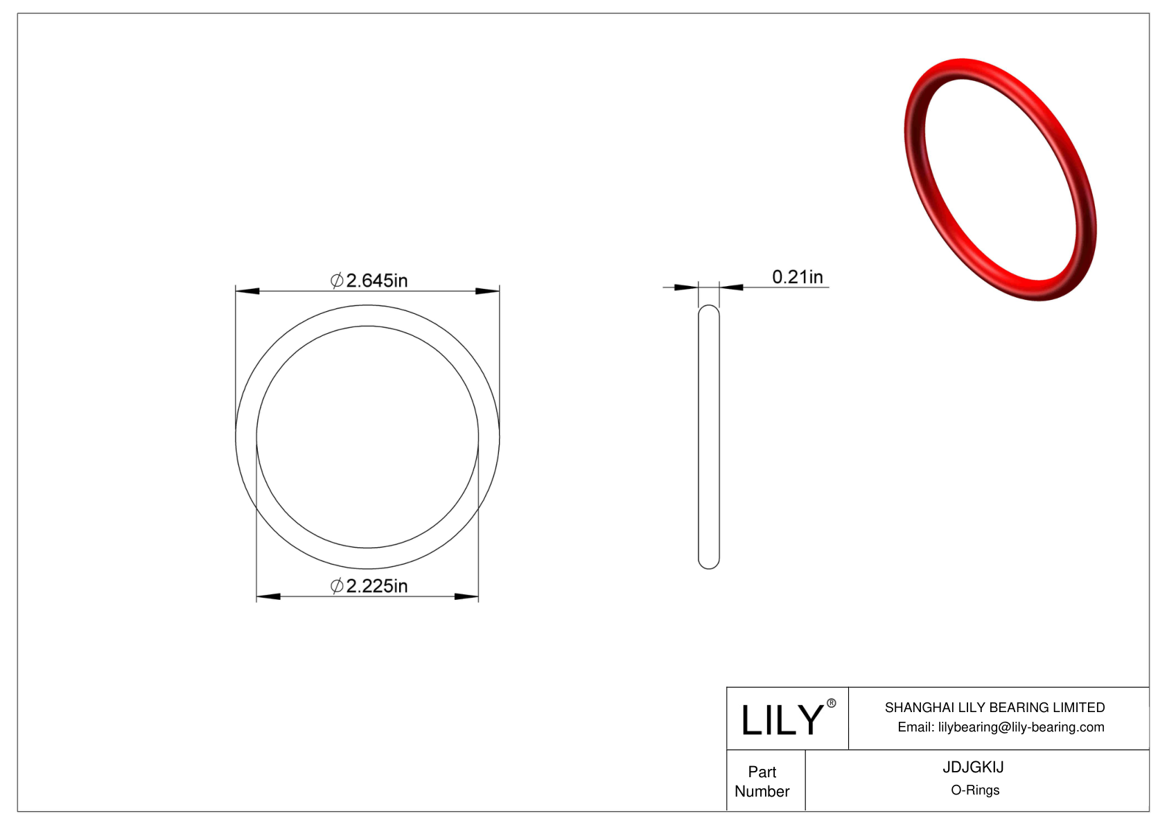 JDJGKIJ High Temperature O-Rings Round cad drawing