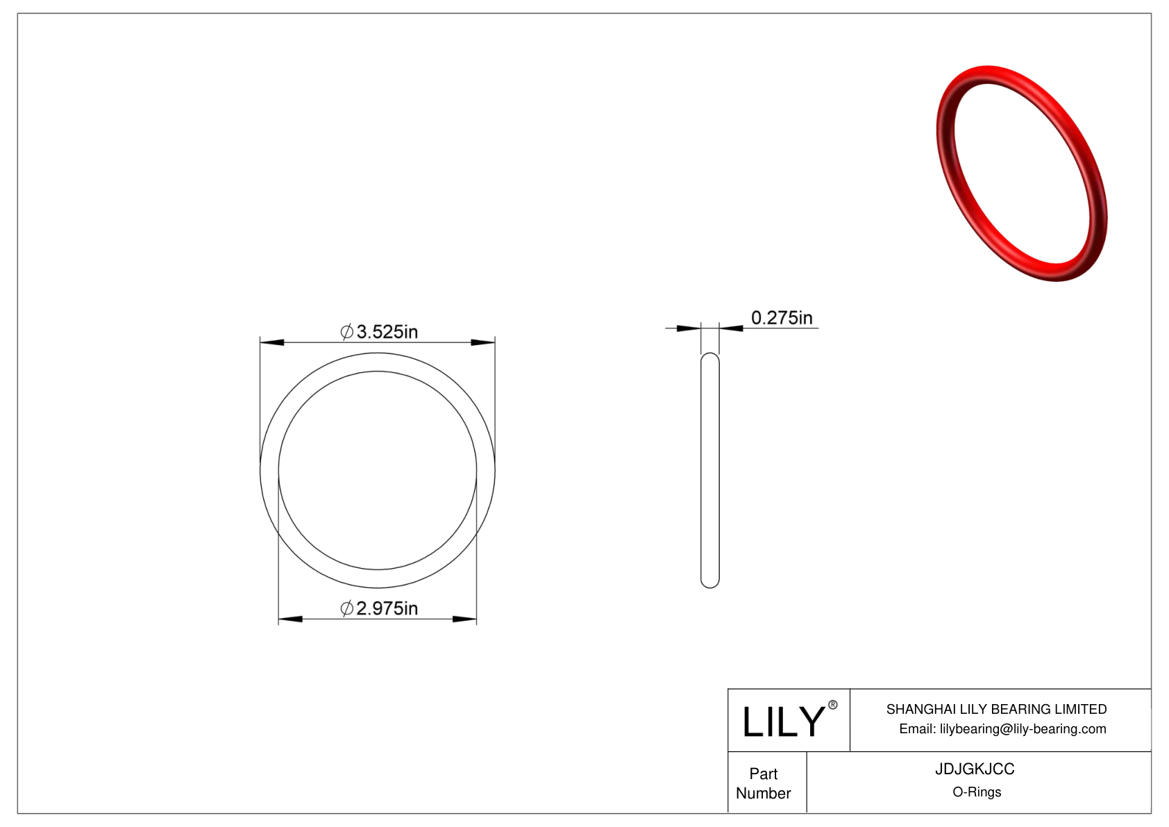 JDJGKJCC High Temperature O-Rings Round cad drawing