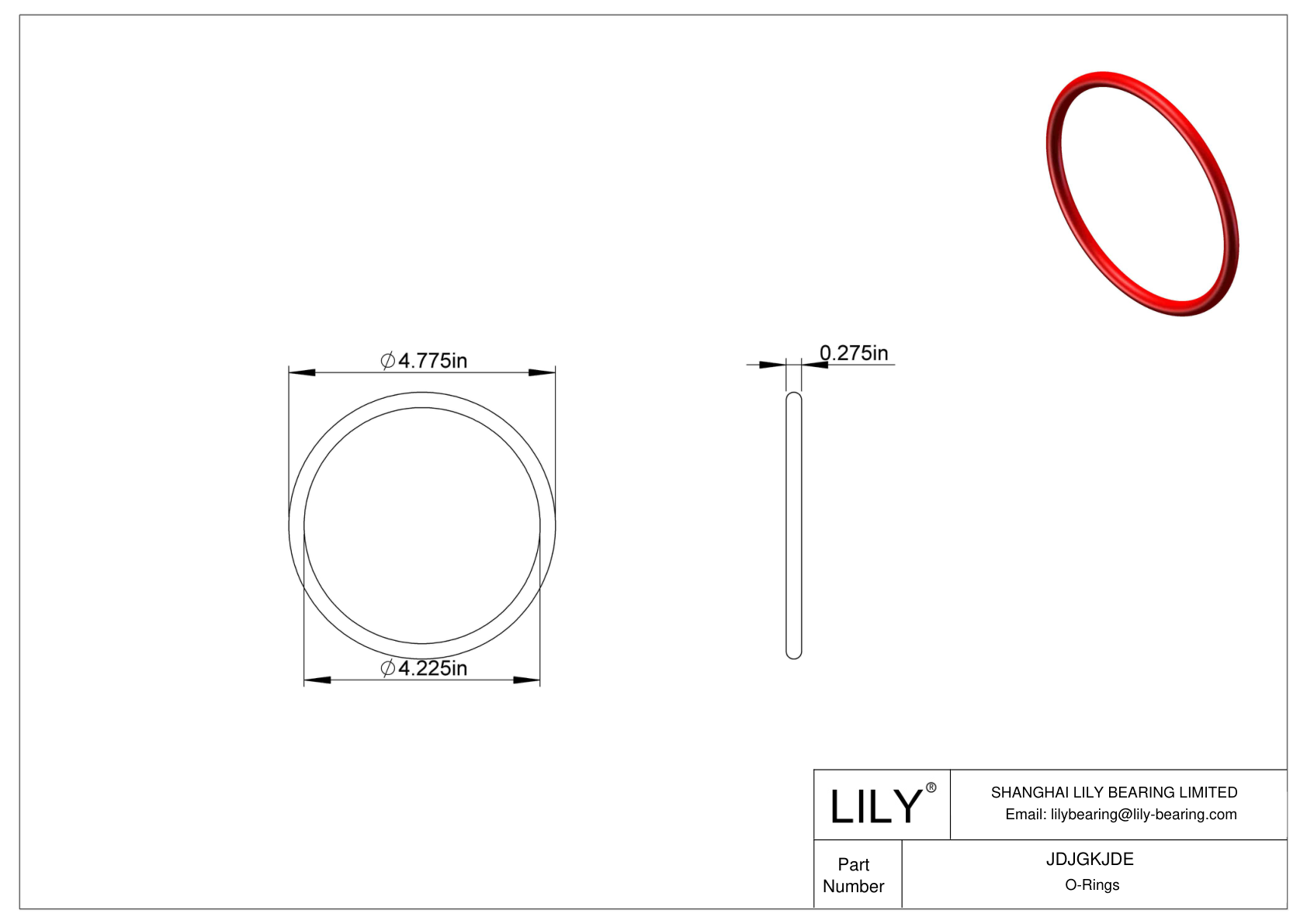 JDJGKJDE Juntas tóricas de alta temperatura redondas cad drawing