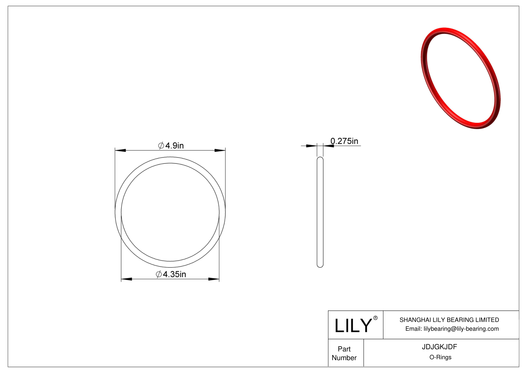 JDJGKJDF High Temperature O-Rings Round cad drawing