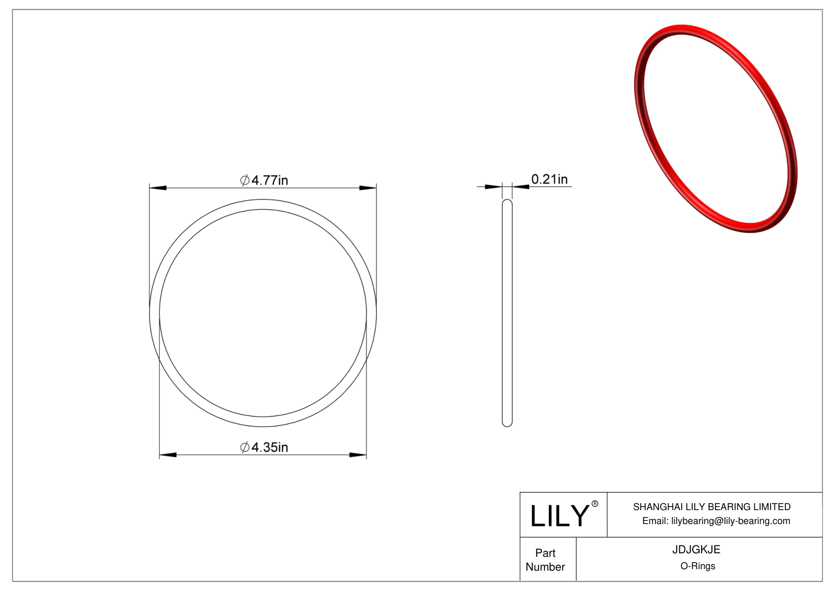 JDJGKJE High Temperature O-Rings Round cad drawing