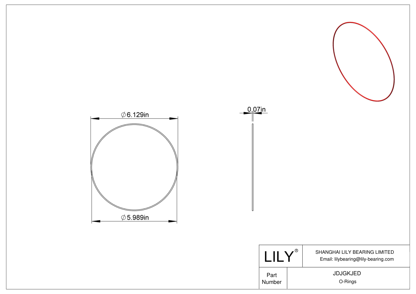 JDJGKJED High Temperature O-Rings Round cad drawing