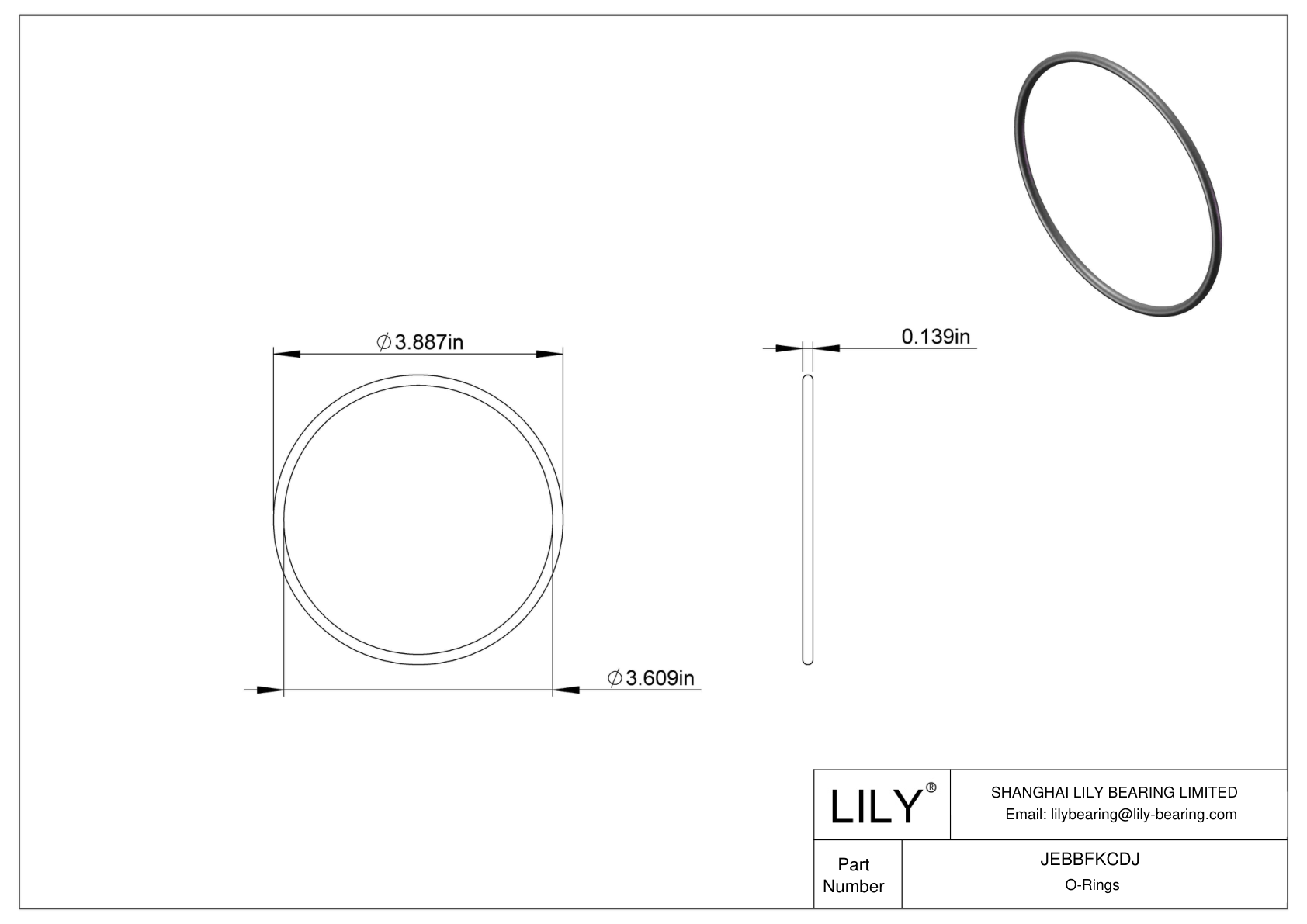 JEBBFKCDJ Water And Steam Resistant O-Rings cad drawing