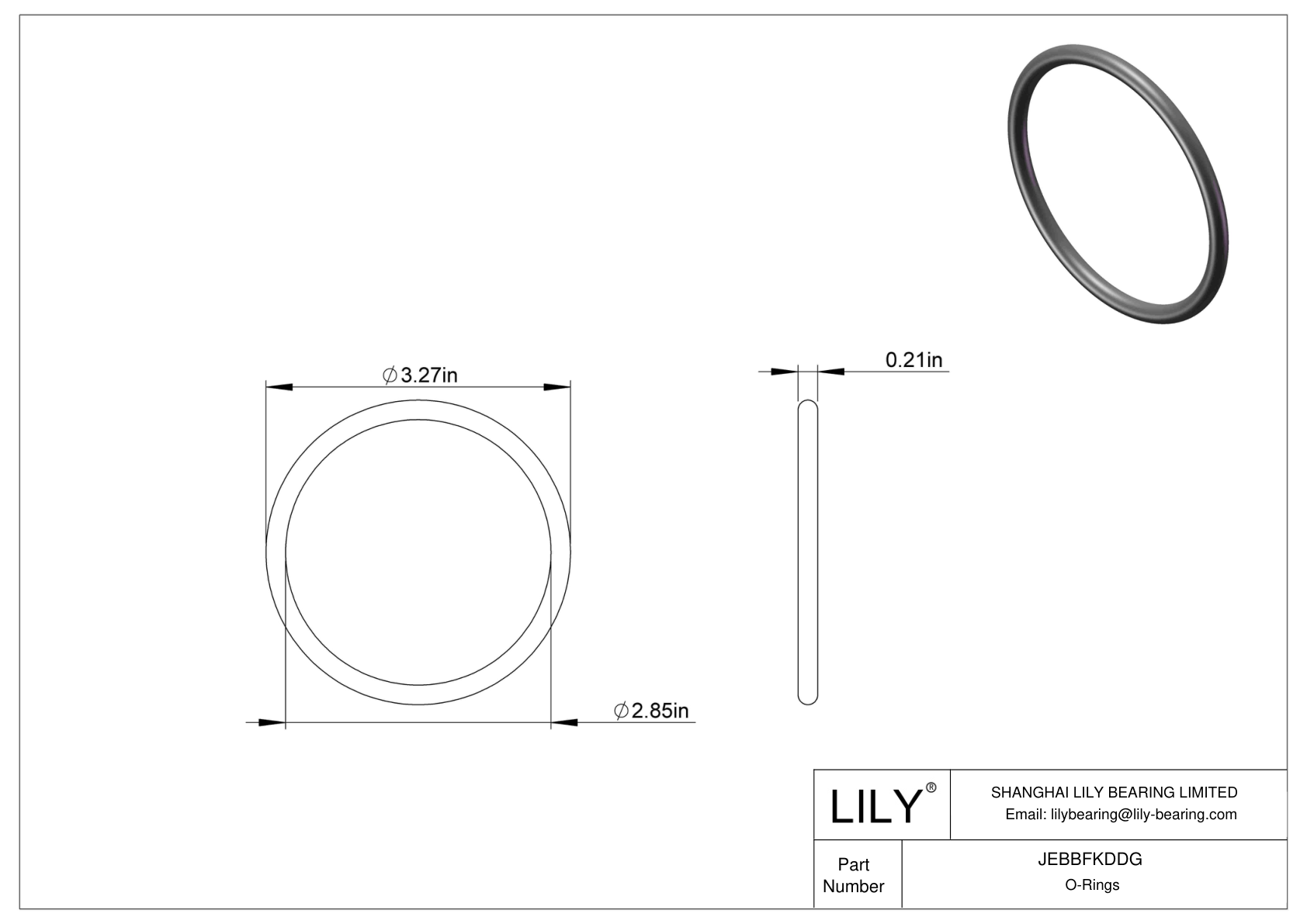 JEBBFKDDG Water And Steam Resistant O-Rings cad drawing