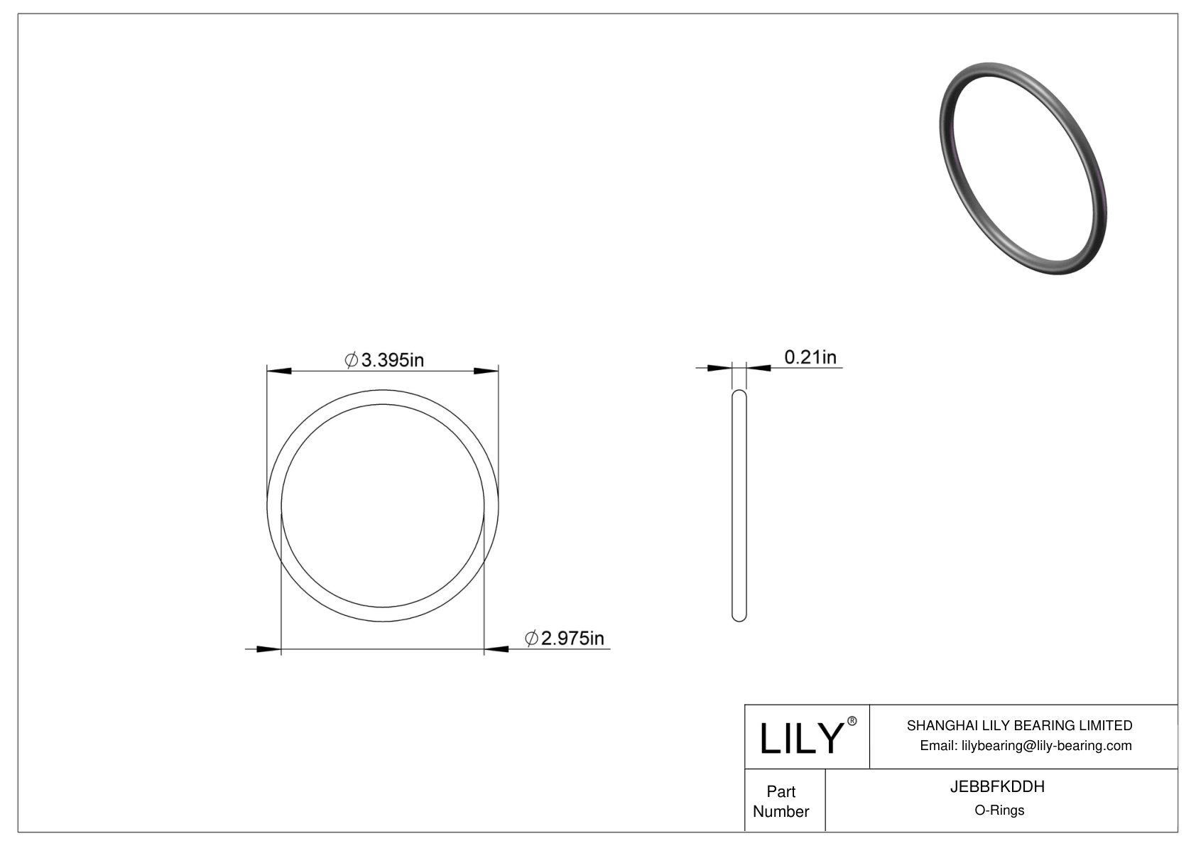 JEBBFKDDH Water And Steam Resistant O-Rings cad drawing
