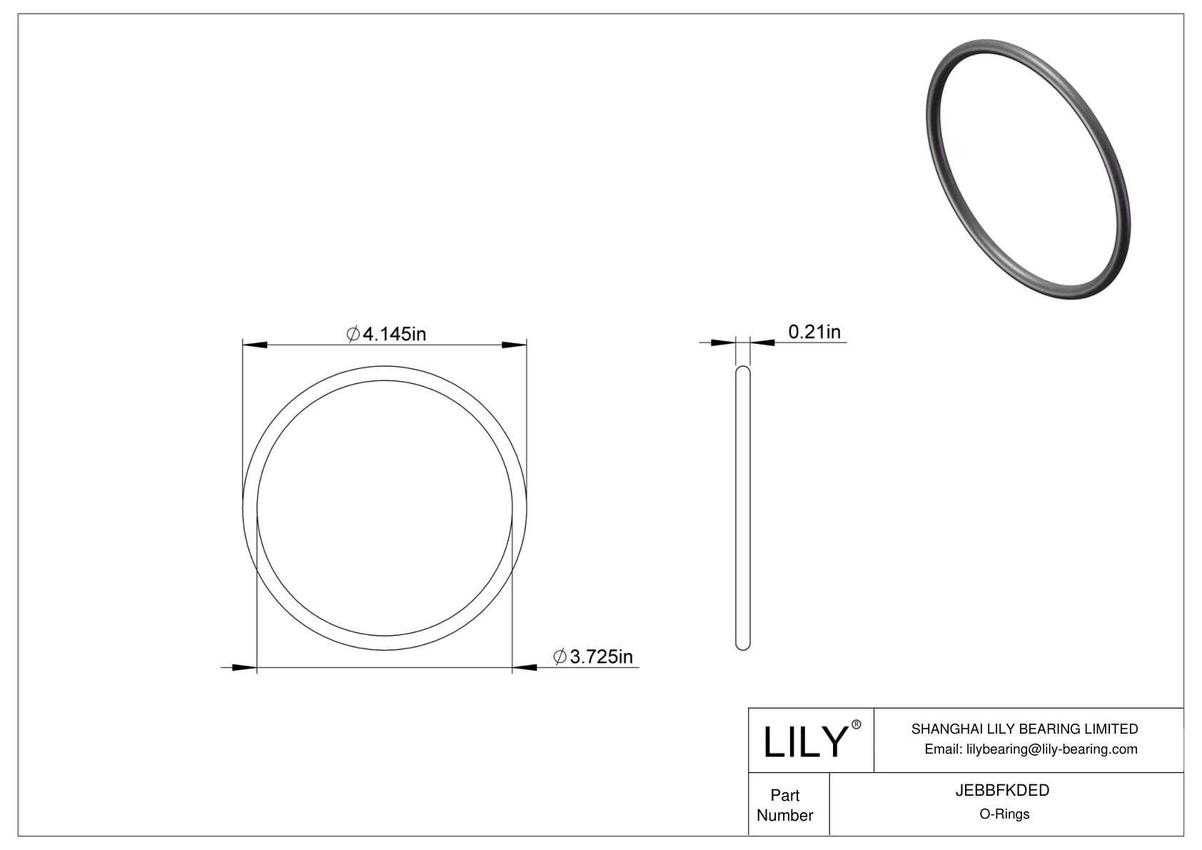 JEBBFKDED Water And Steam Resistant O-Rings cad drawing