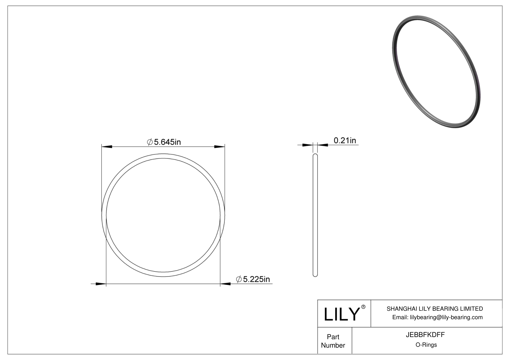 JEBBFKDFF Water And Steam Resistant O-Rings cad drawing