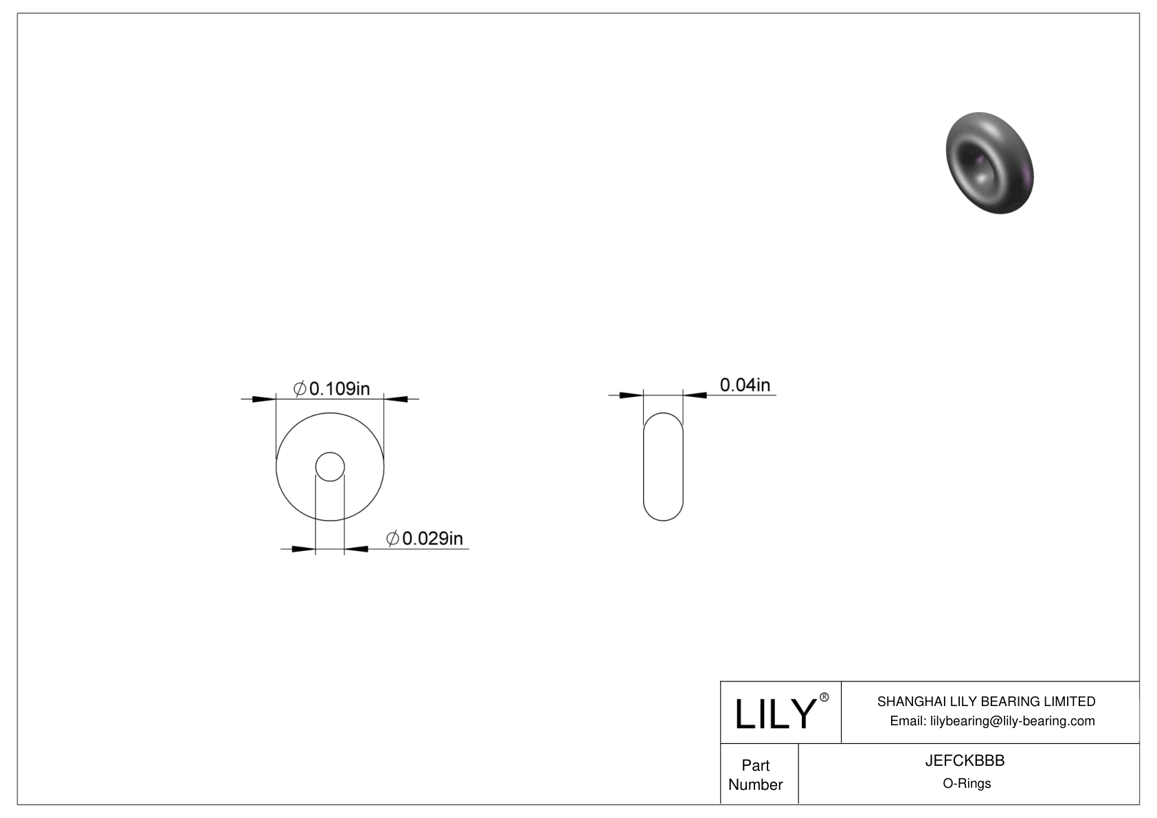 JEFCKBBB Oil Resistant O-Rings Round cad drawing