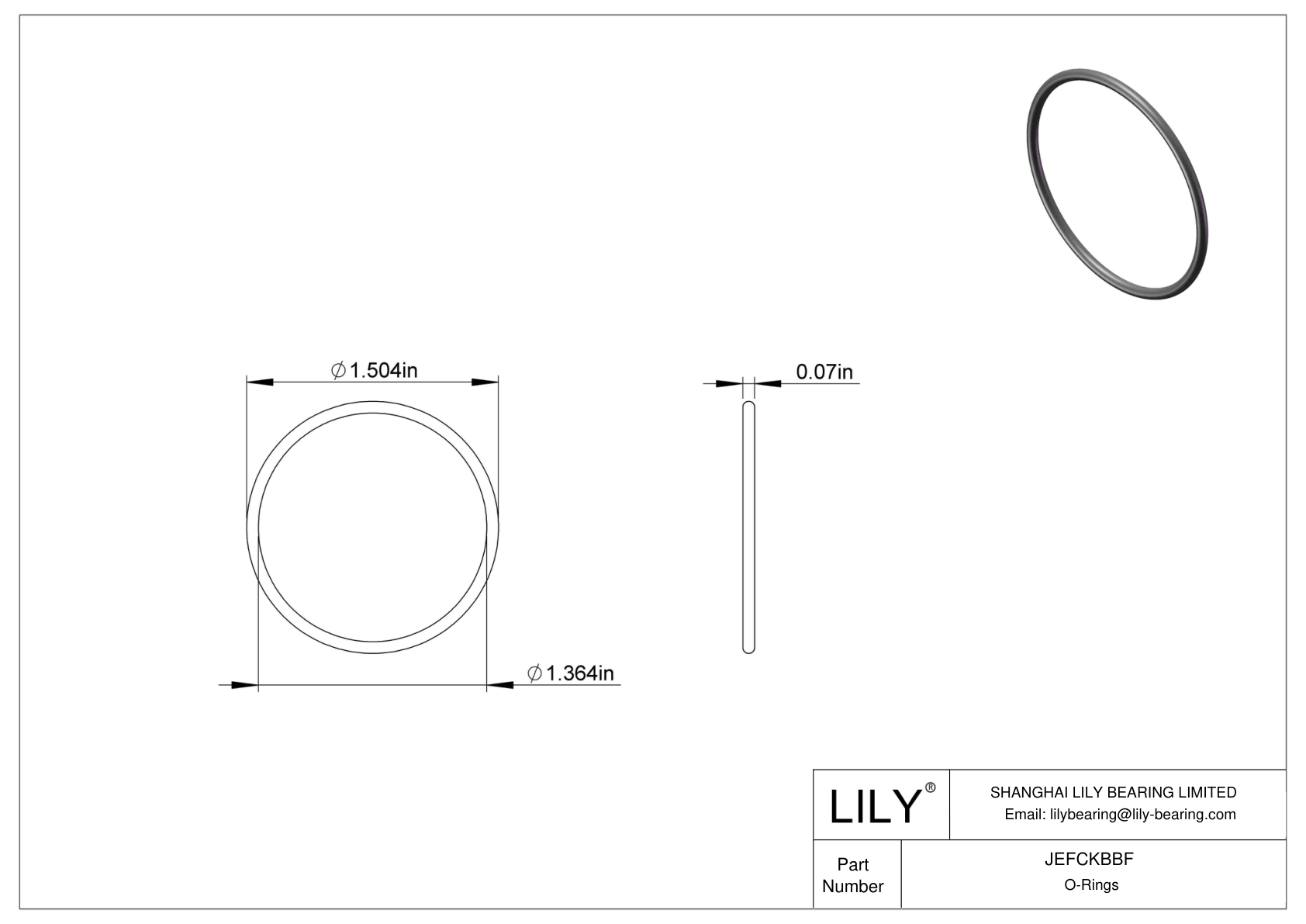 JEFCKBBF Juntas tóricas redondas resistentes al aceite cad drawing