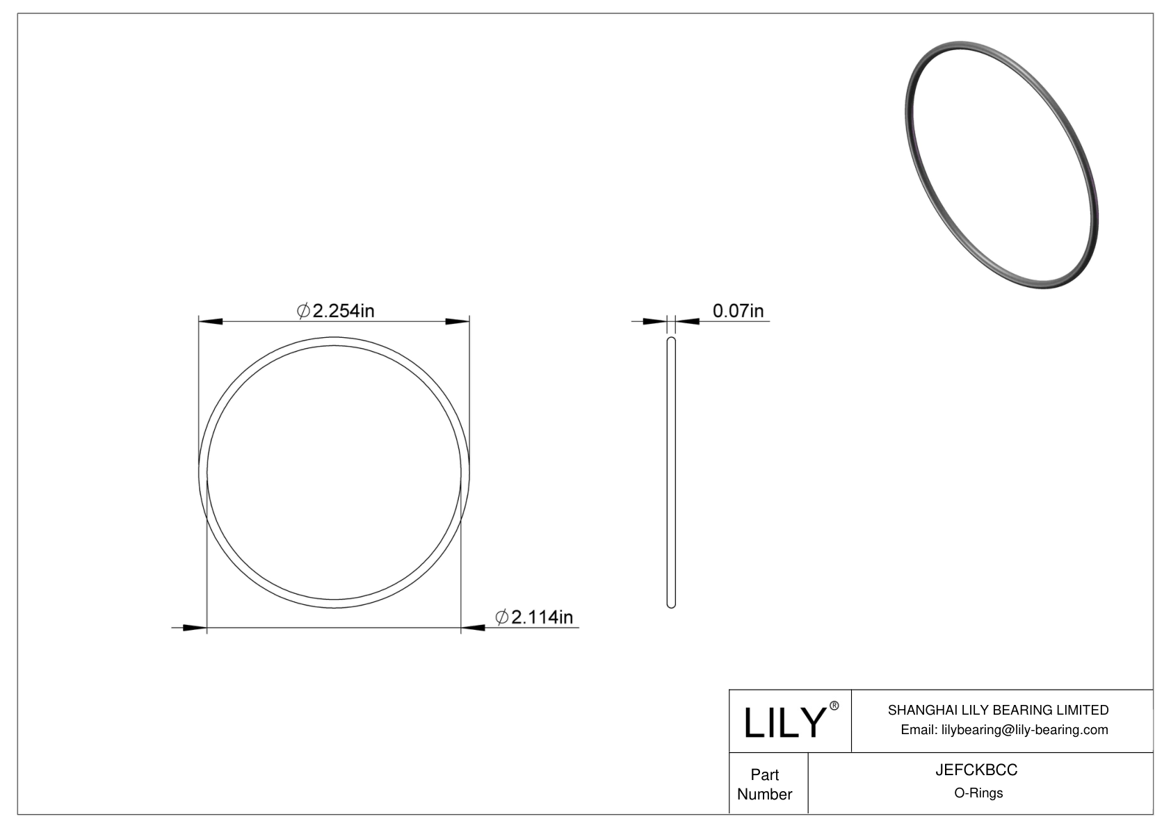 JEFCKBCC Oil Resistant O-Rings Round cad drawing