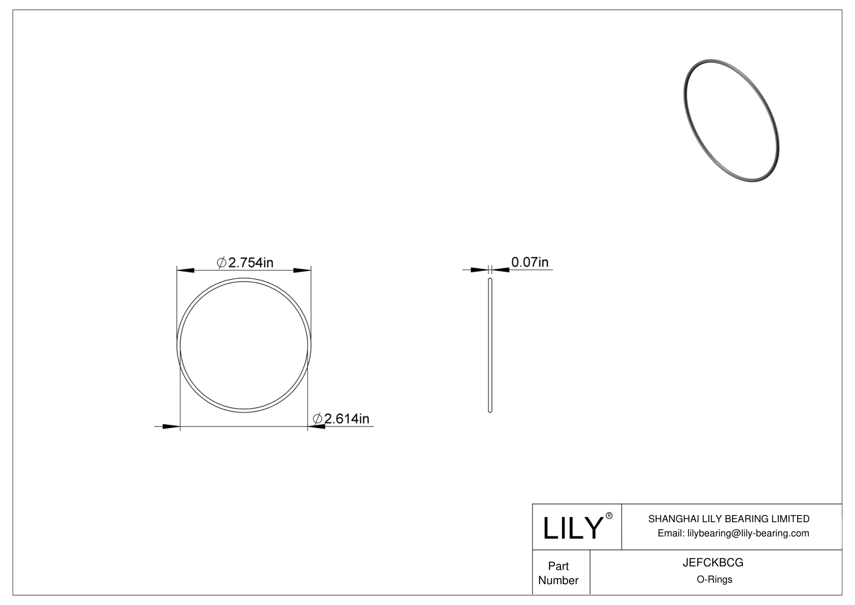 JEFCKBCG Oil Resistant O-Rings Round cad drawing