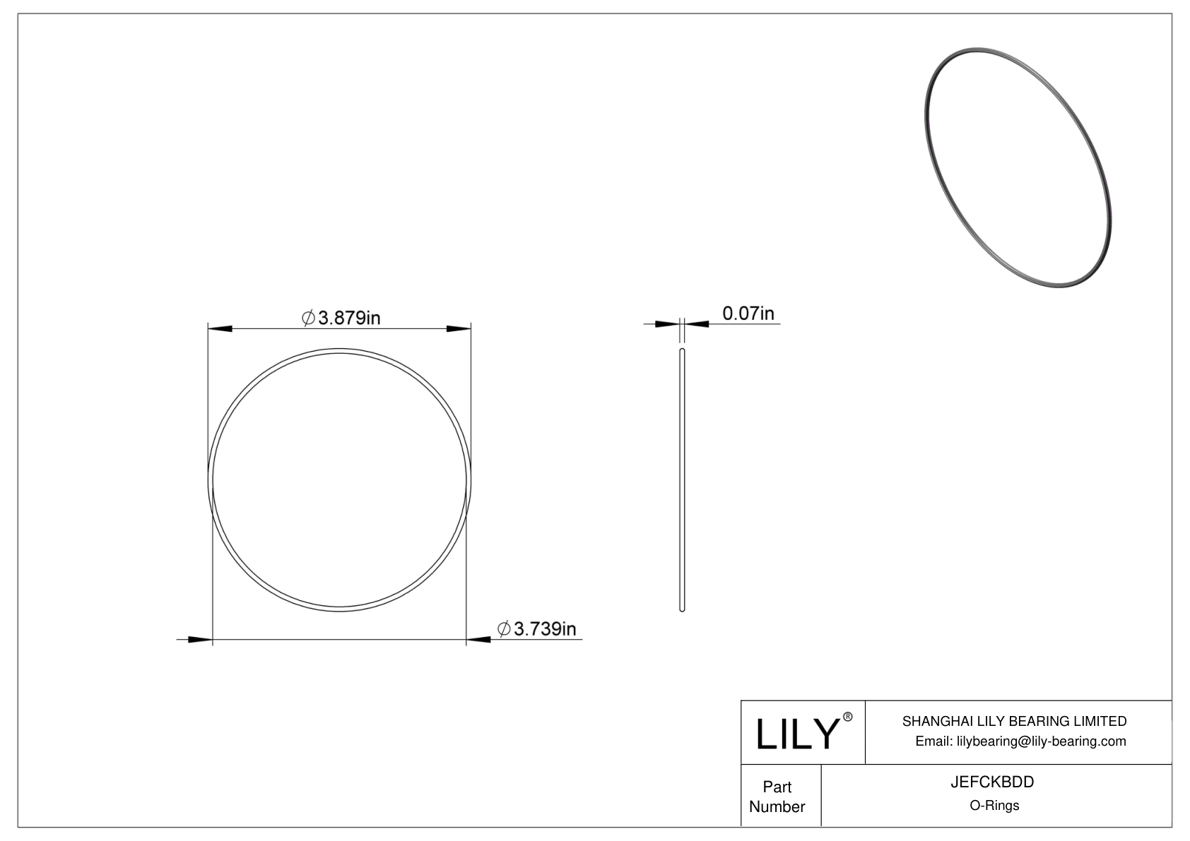 JEFCKBDD Oil Resistant O-Rings Round cad drawing