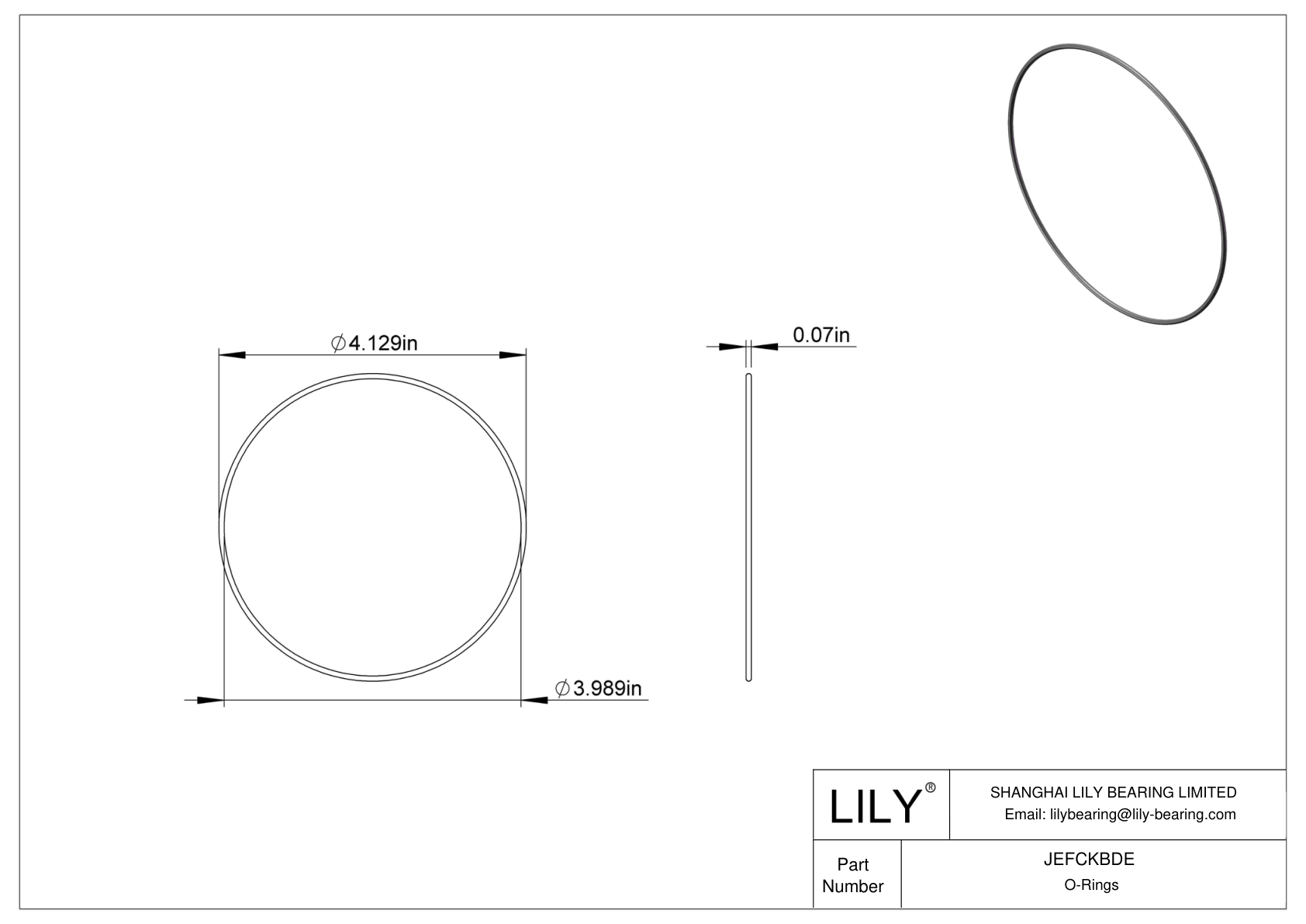 JEFCKBDE Oil Resistant O-Rings Round cad drawing