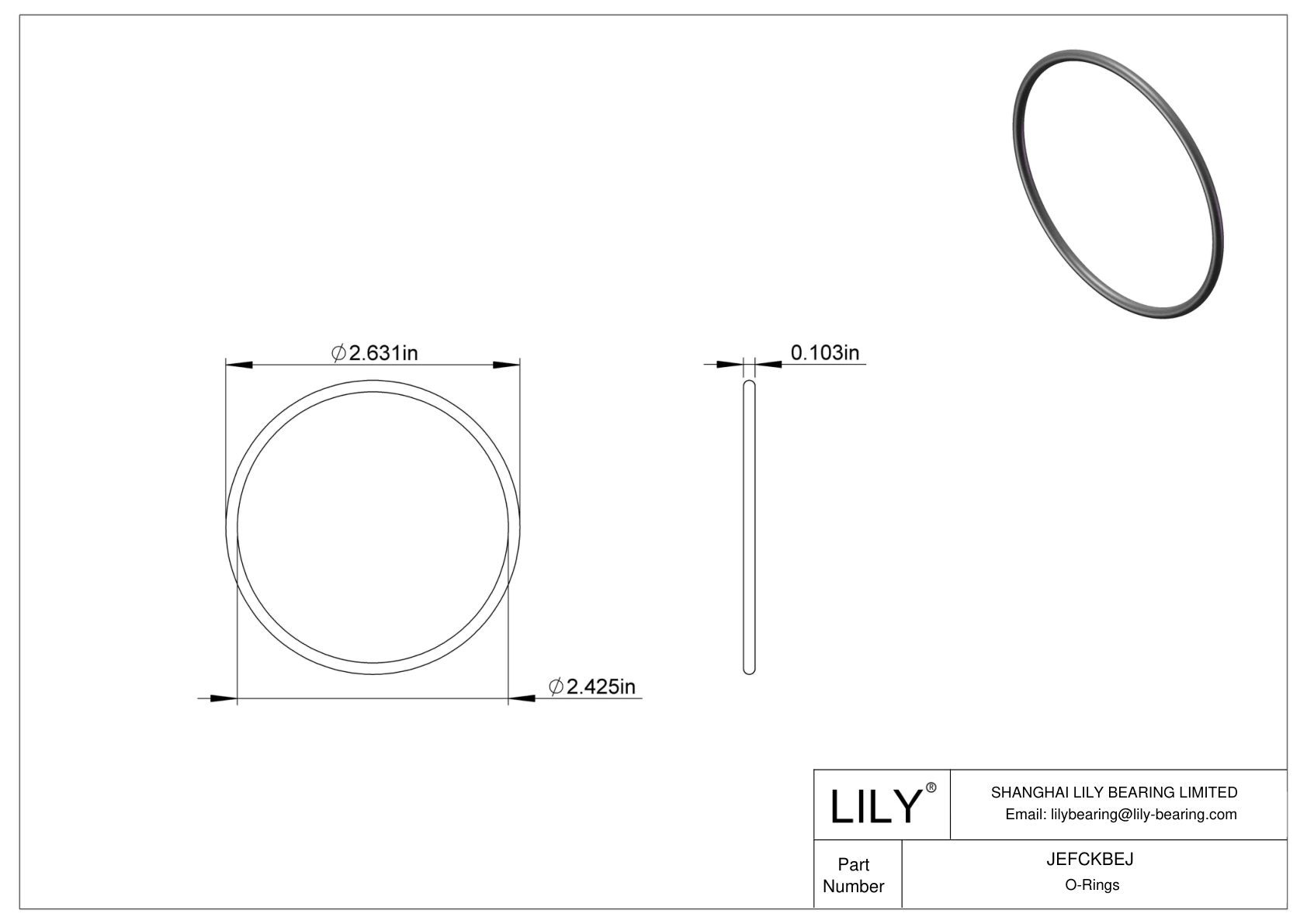 JEFCKBEJ Juntas tóricas redondas resistentes al aceite cad drawing