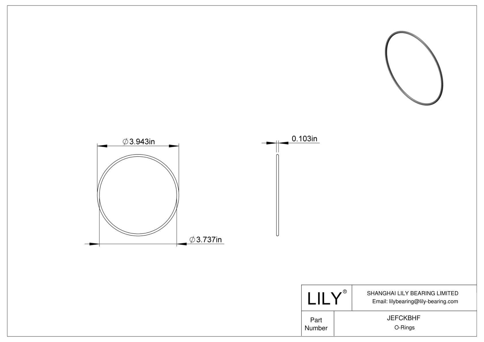 JEFCKBHF Oil Resistant O-Rings Round cad drawing