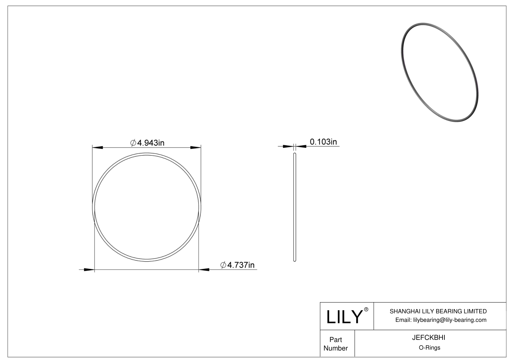 JEFCKBHI Oil Resistant O-Rings Round cad drawing