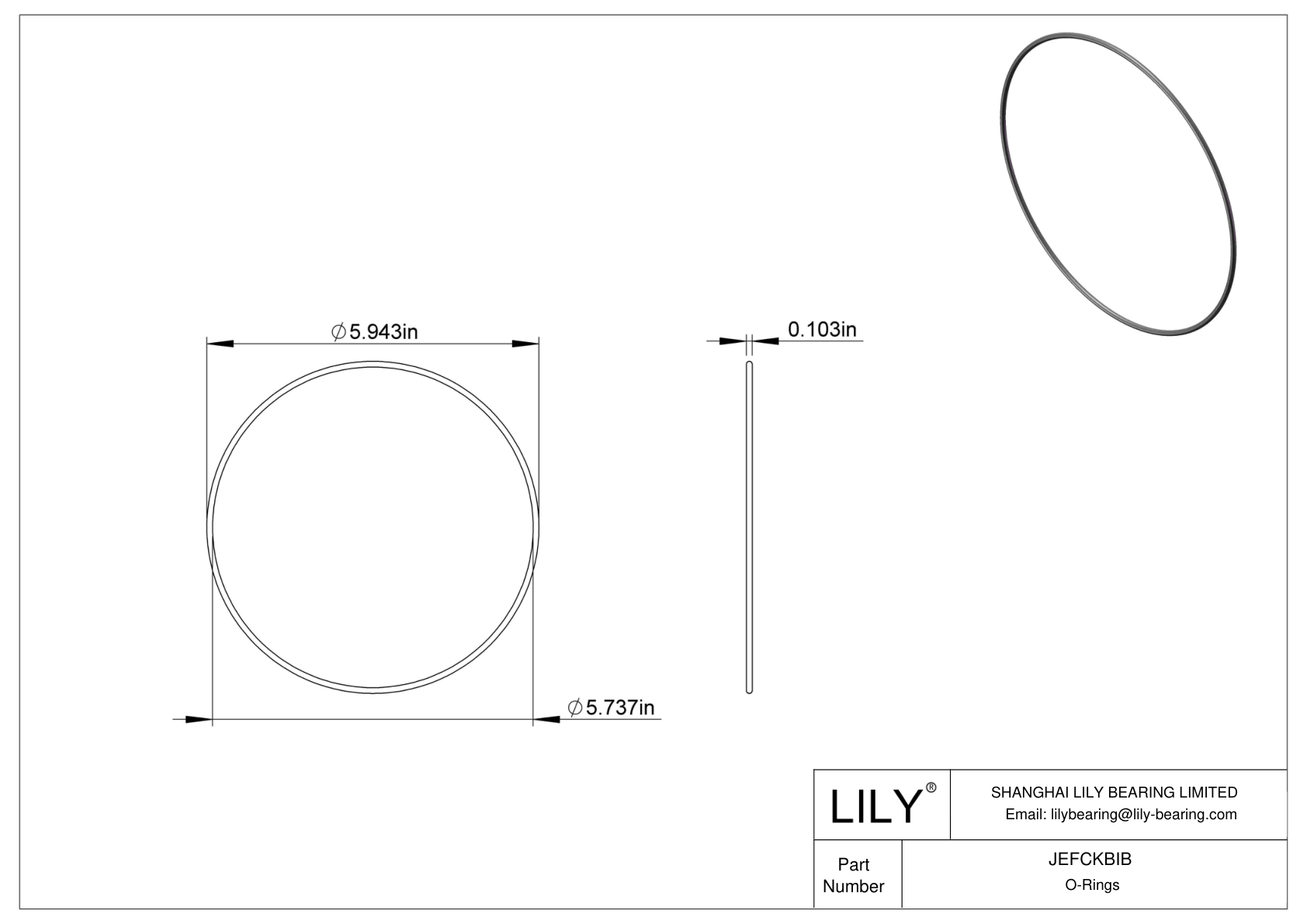 JEFCKBIB Juntas tóricas redondas resistentes al aceite cad drawing