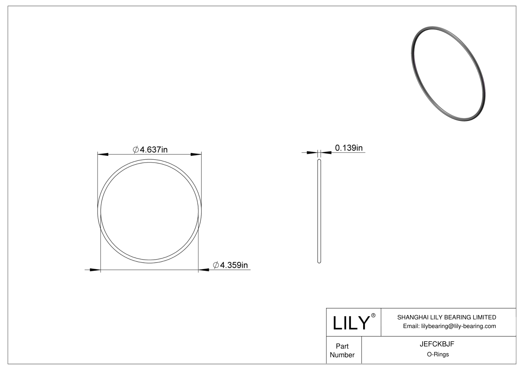 JEFCKBJF Oil Resistant O-Rings Round cad drawing