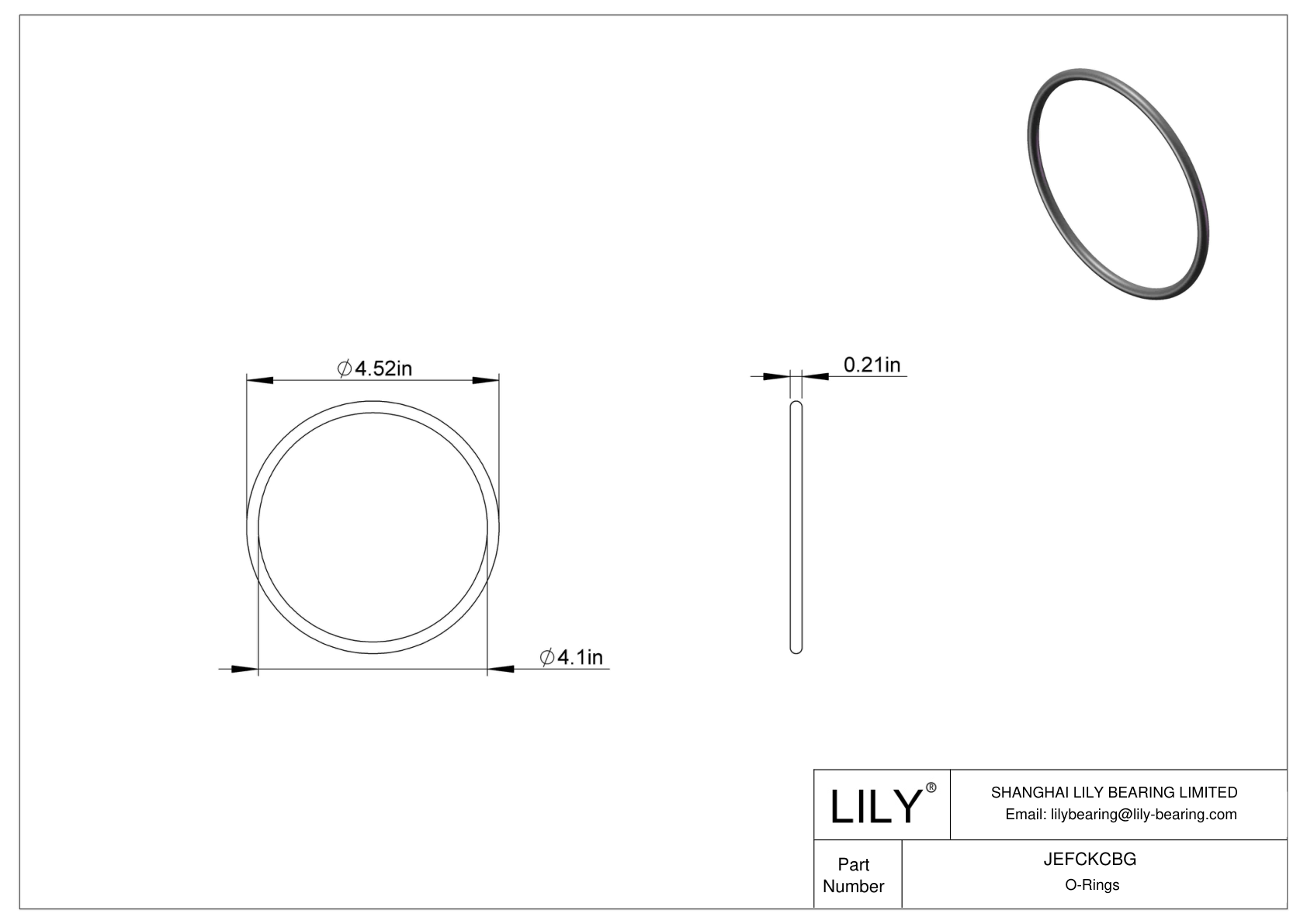 JEFCKCBG Oil Resistant O-Rings Round cad drawing