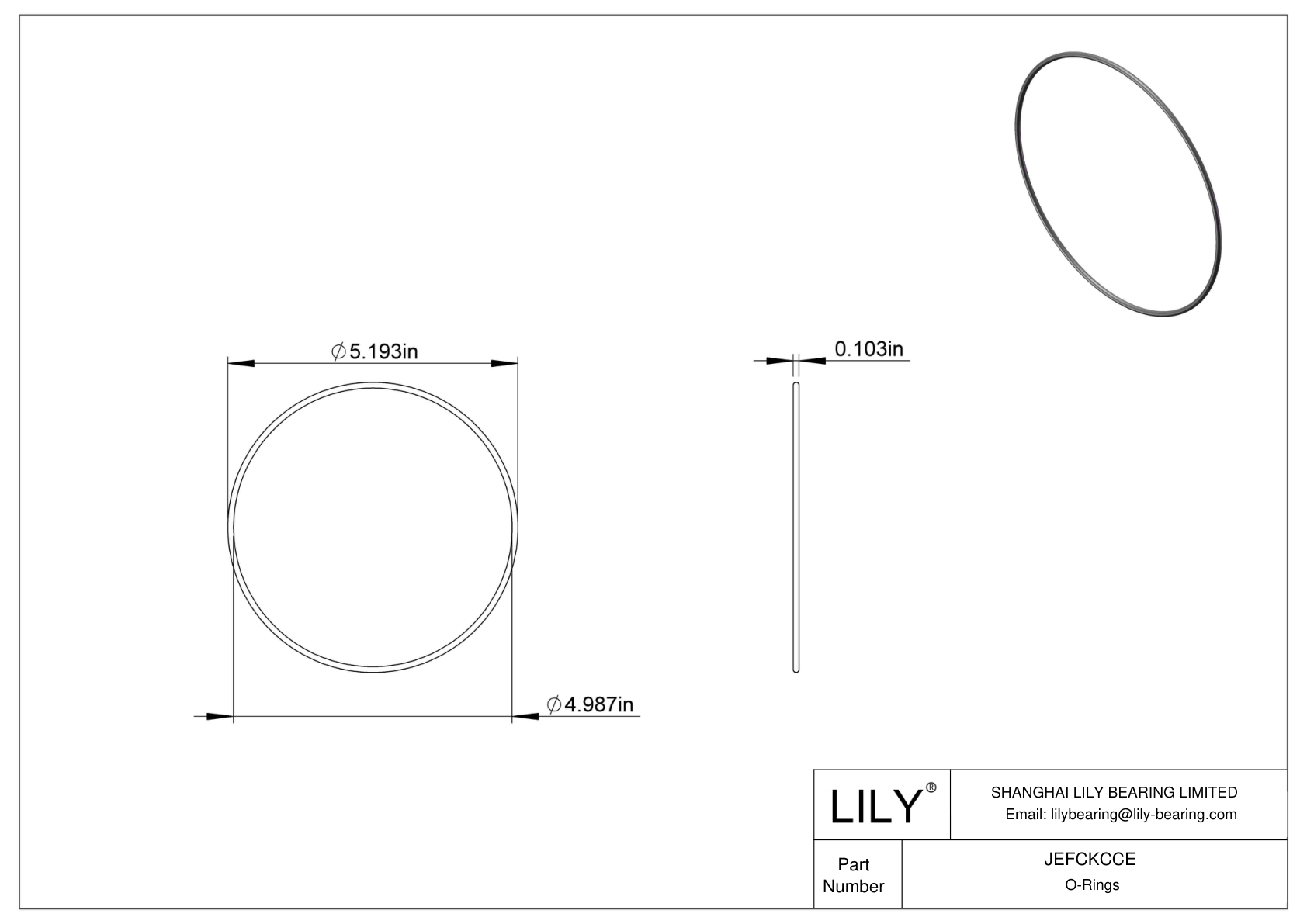 JEFCKCCE Oil Resistant O-Rings Round cad drawing