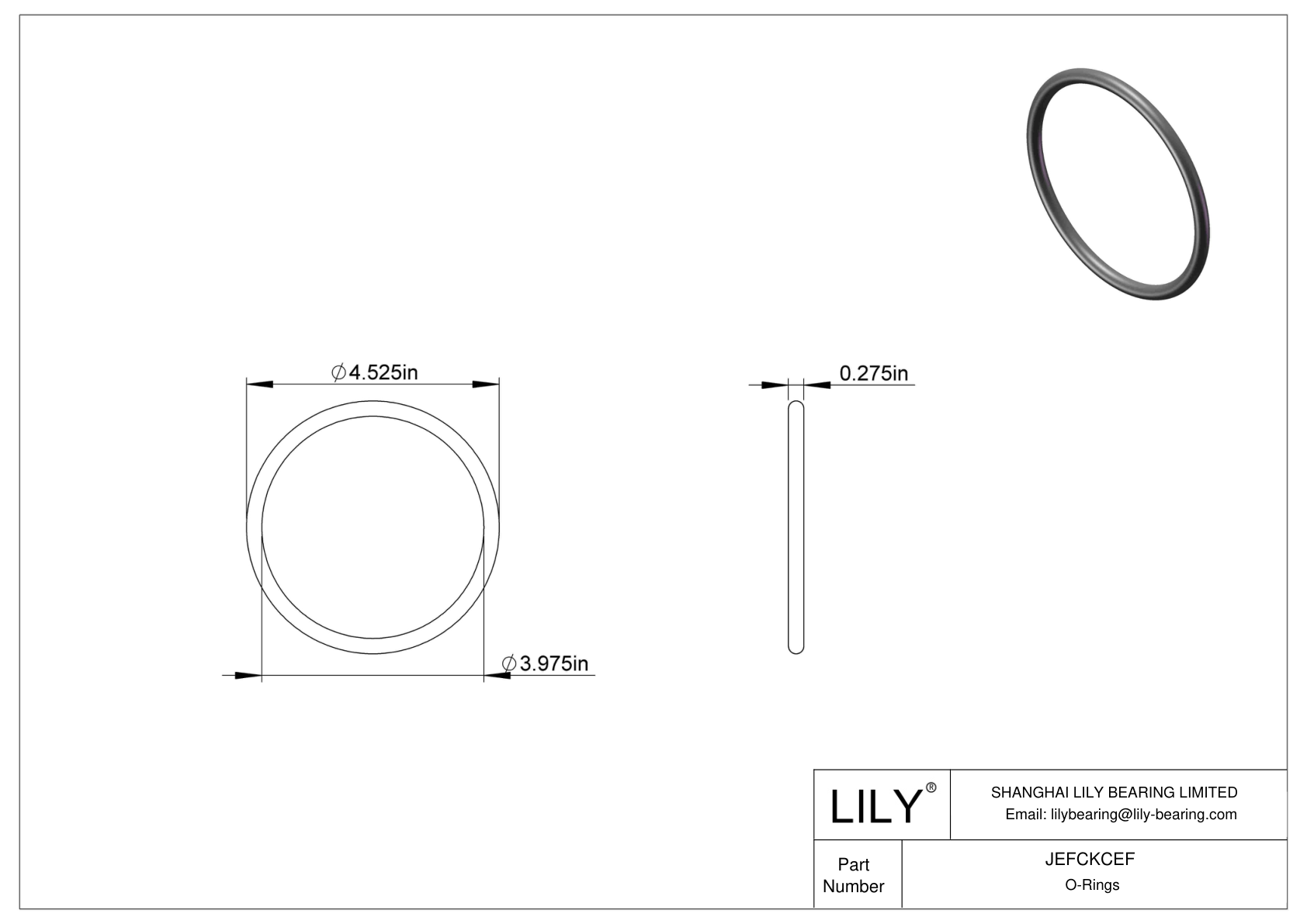 JEFCKCEF Oil Resistant O-Rings Round cad drawing