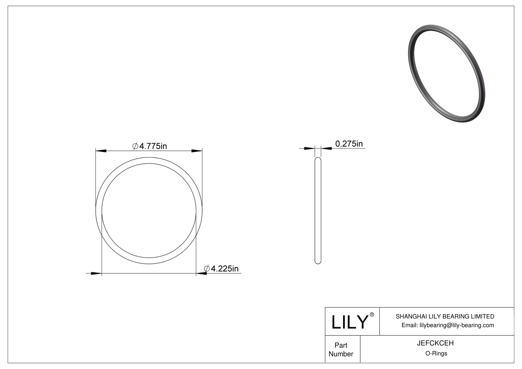 JEFCKCEH Oil Resistant O-Rings Round cad drawing