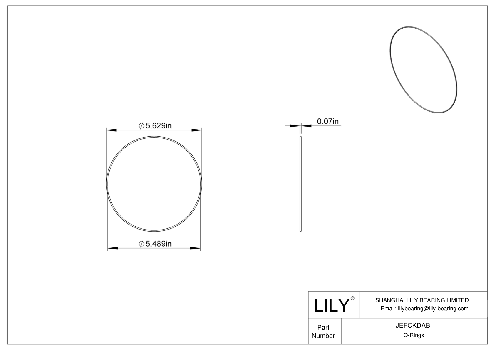 JEFCKDAB Juntas tóricas redondas resistentes al aceite cad drawing