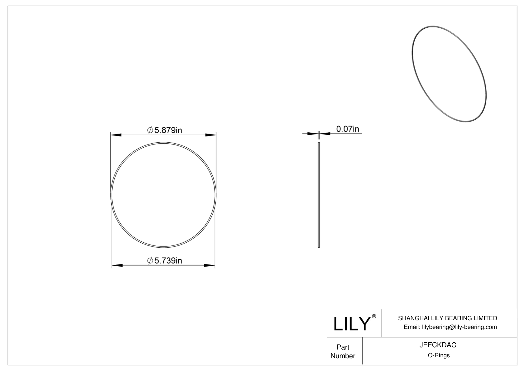 JEFCKDAC Oil Resistant O-Rings Round cad drawing