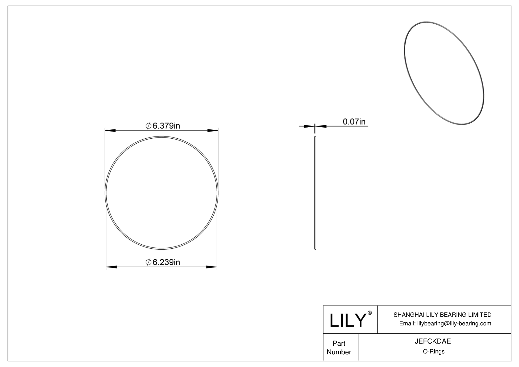 JEFCKDAE Oil Resistant O-Rings Round cad drawing