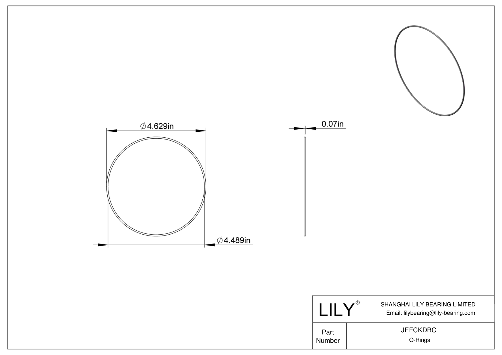 JEFCKDBC Juntas tóricas redondas resistentes al aceite cad drawing