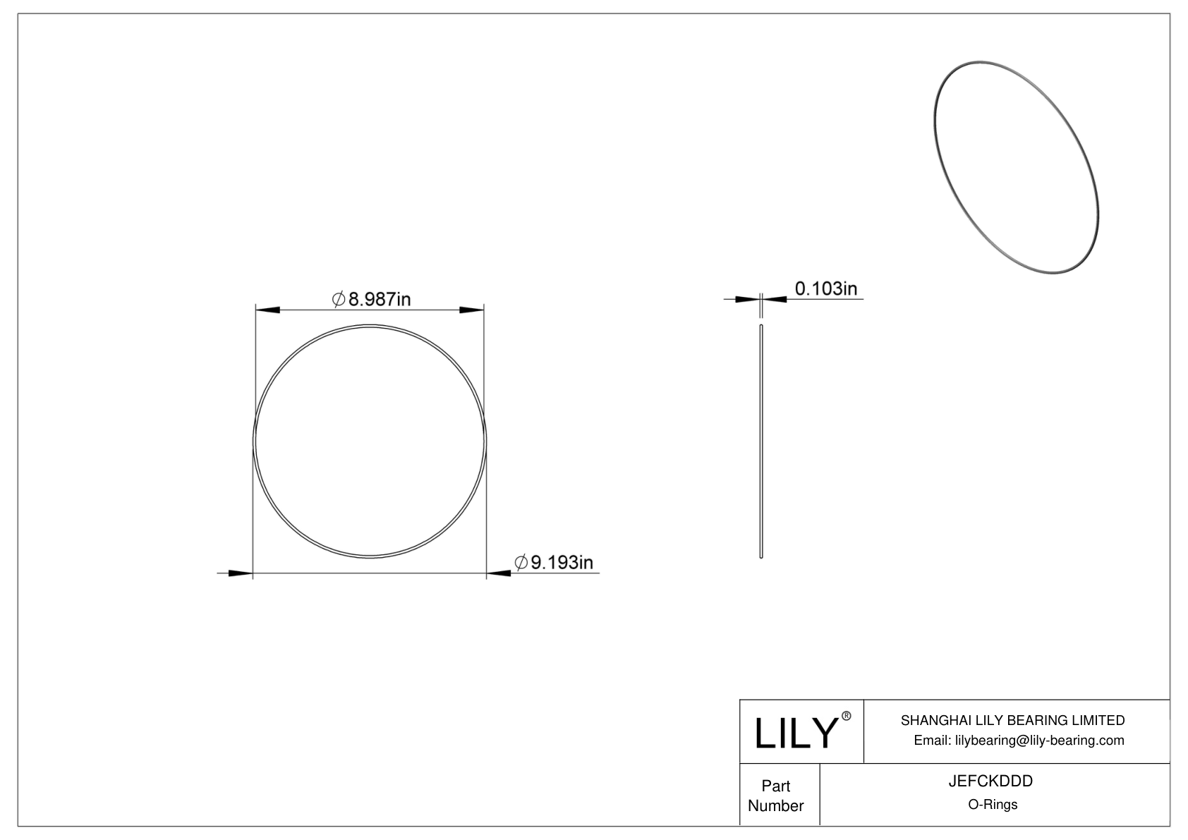 JEFCKDDD Oil Resistant O-Rings Round cad drawing