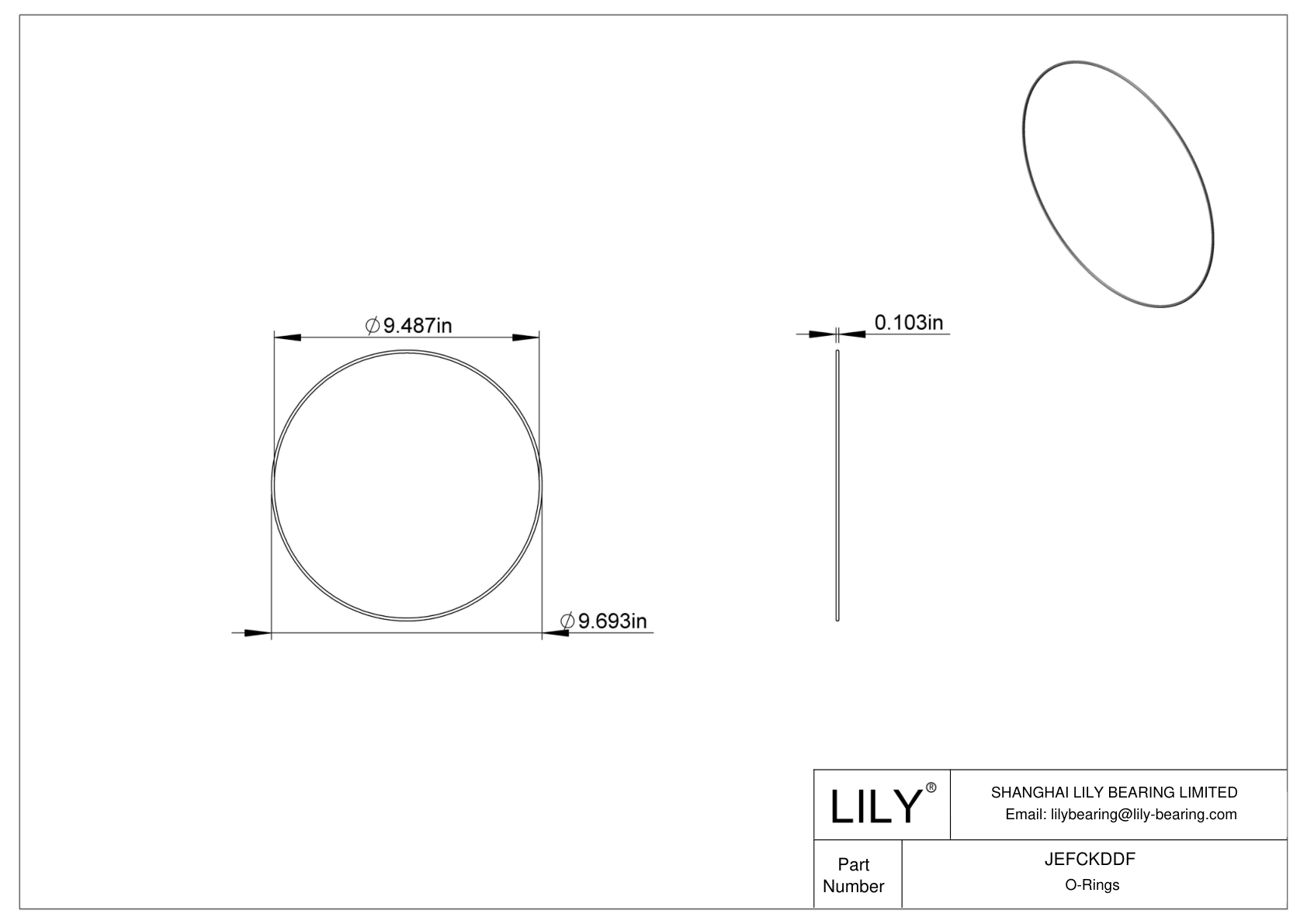 JEFCKDDF Oil Resistant O-Rings Round cad drawing