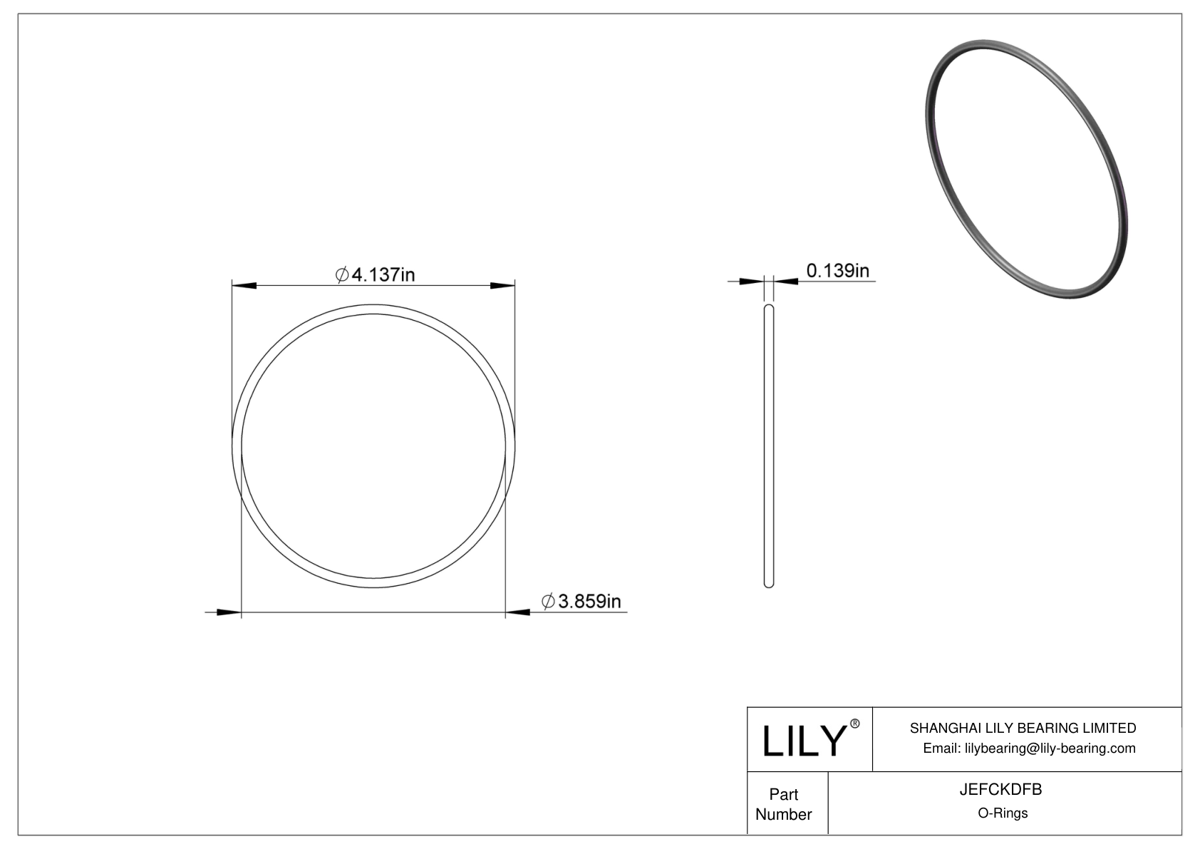 JEFCKDFB Juntas tóricas redondas resistentes al aceite cad drawing