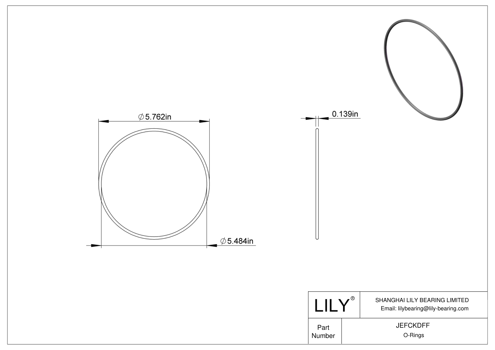 JEFCKDFF Oil Resistant O-Rings Round cad drawing