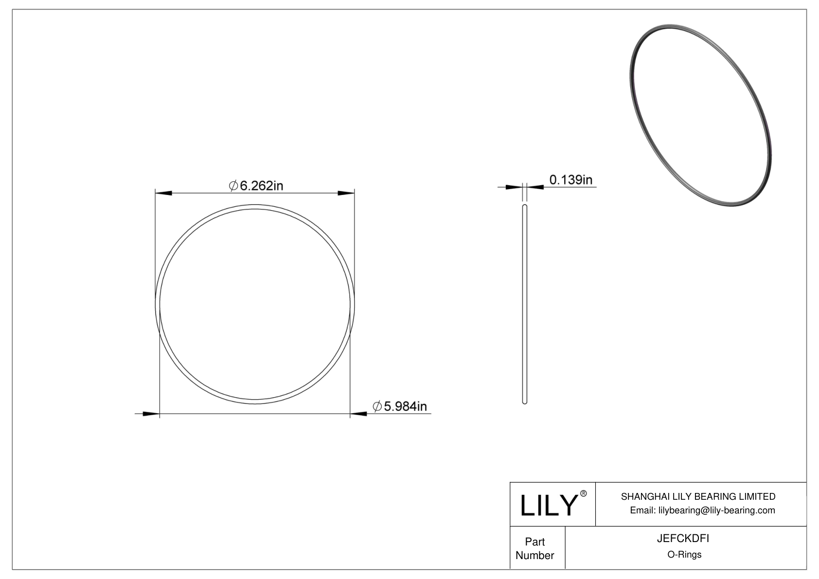JEFCKDFI Oil Resistant O-Rings Round cad drawing