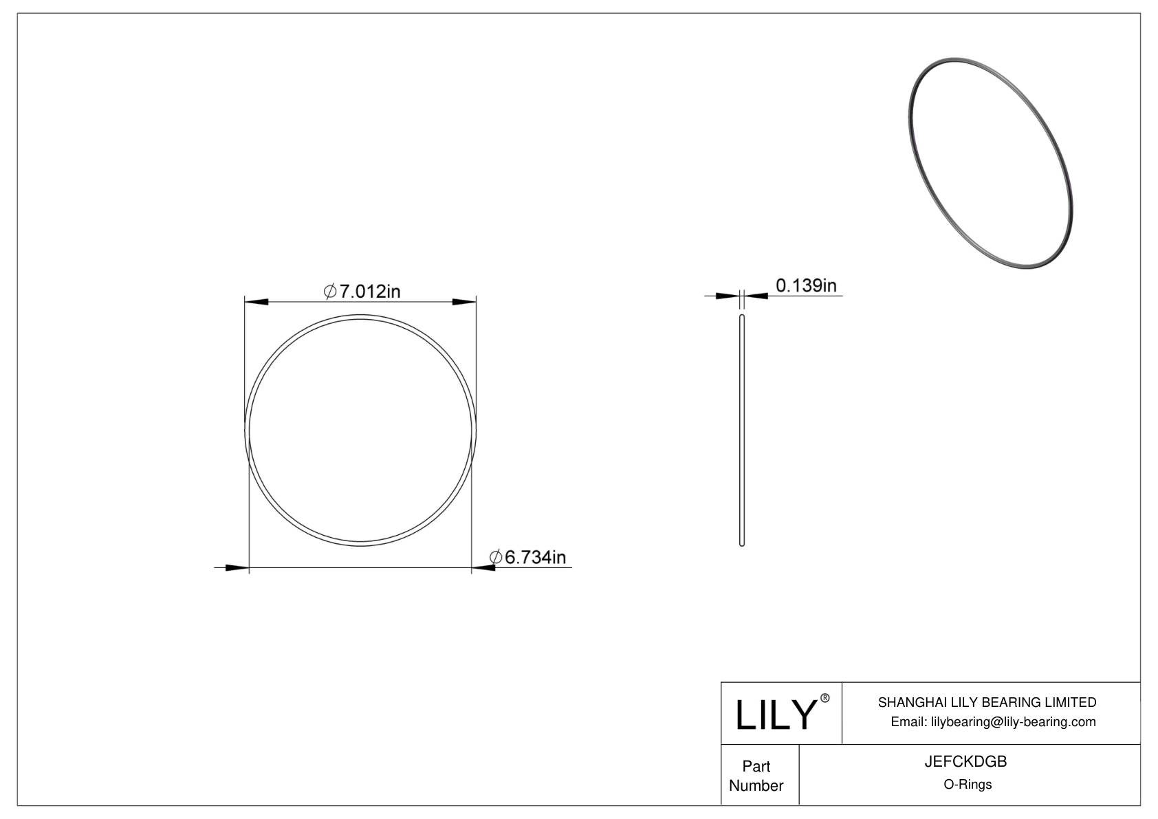 JEFCKDGB Juntas tóricas redondas resistentes al aceite cad drawing