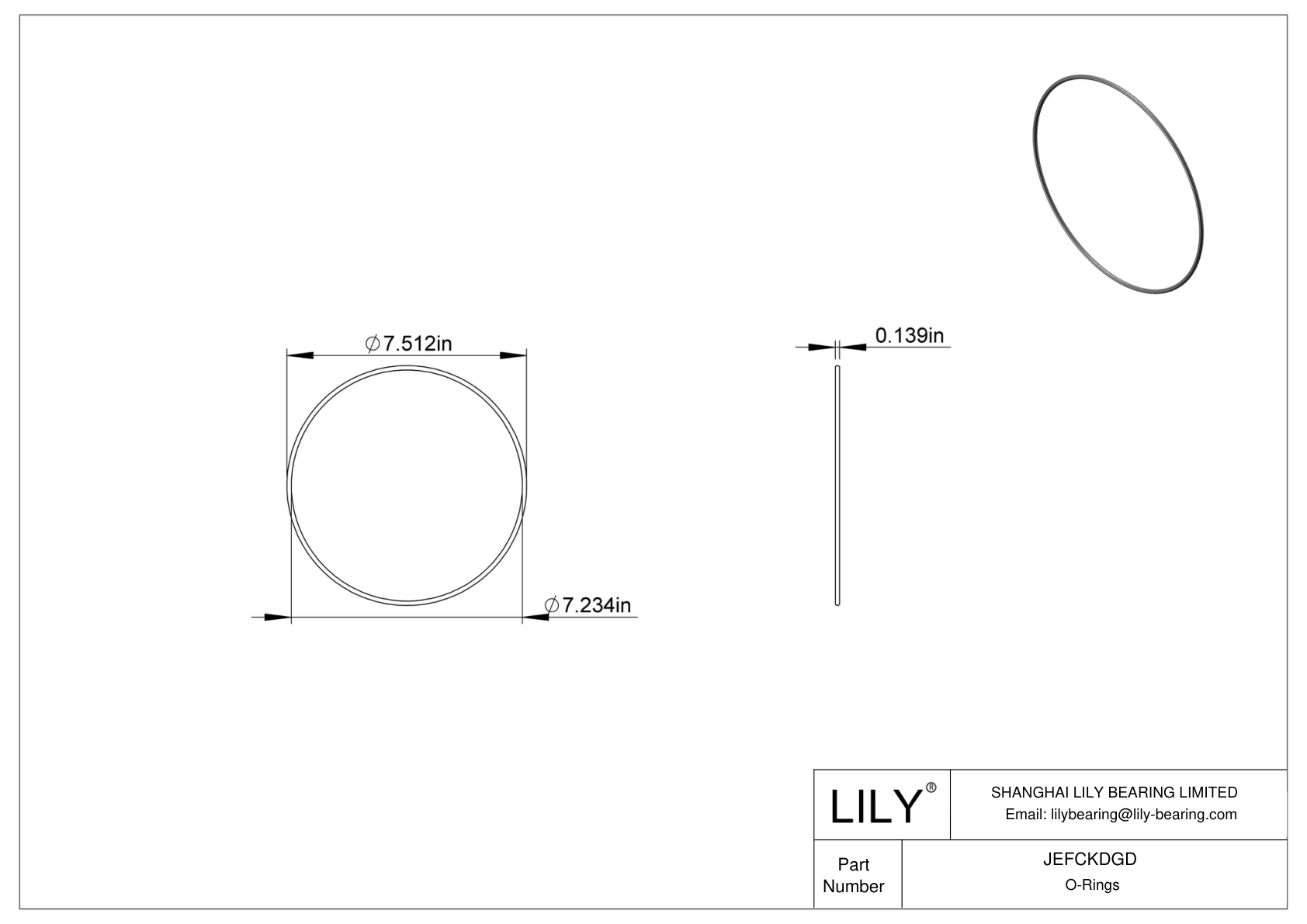 JEFCKDGD Juntas tóricas redondas resistentes al aceite cad drawing