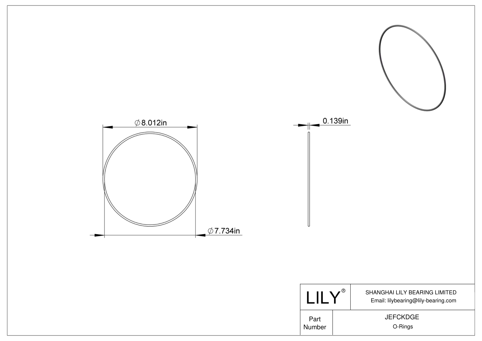 JEFCKDGE 圆形耐油 O 形圈 cad drawing