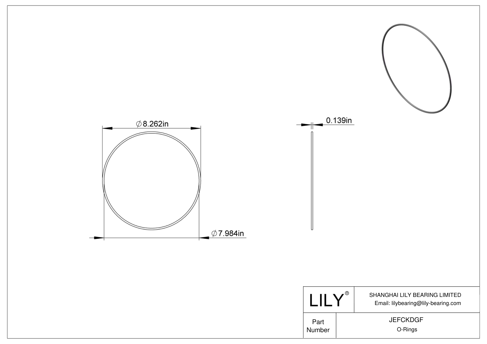 JEFCKDGF Juntas tóricas redondas resistentes al aceite cad drawing