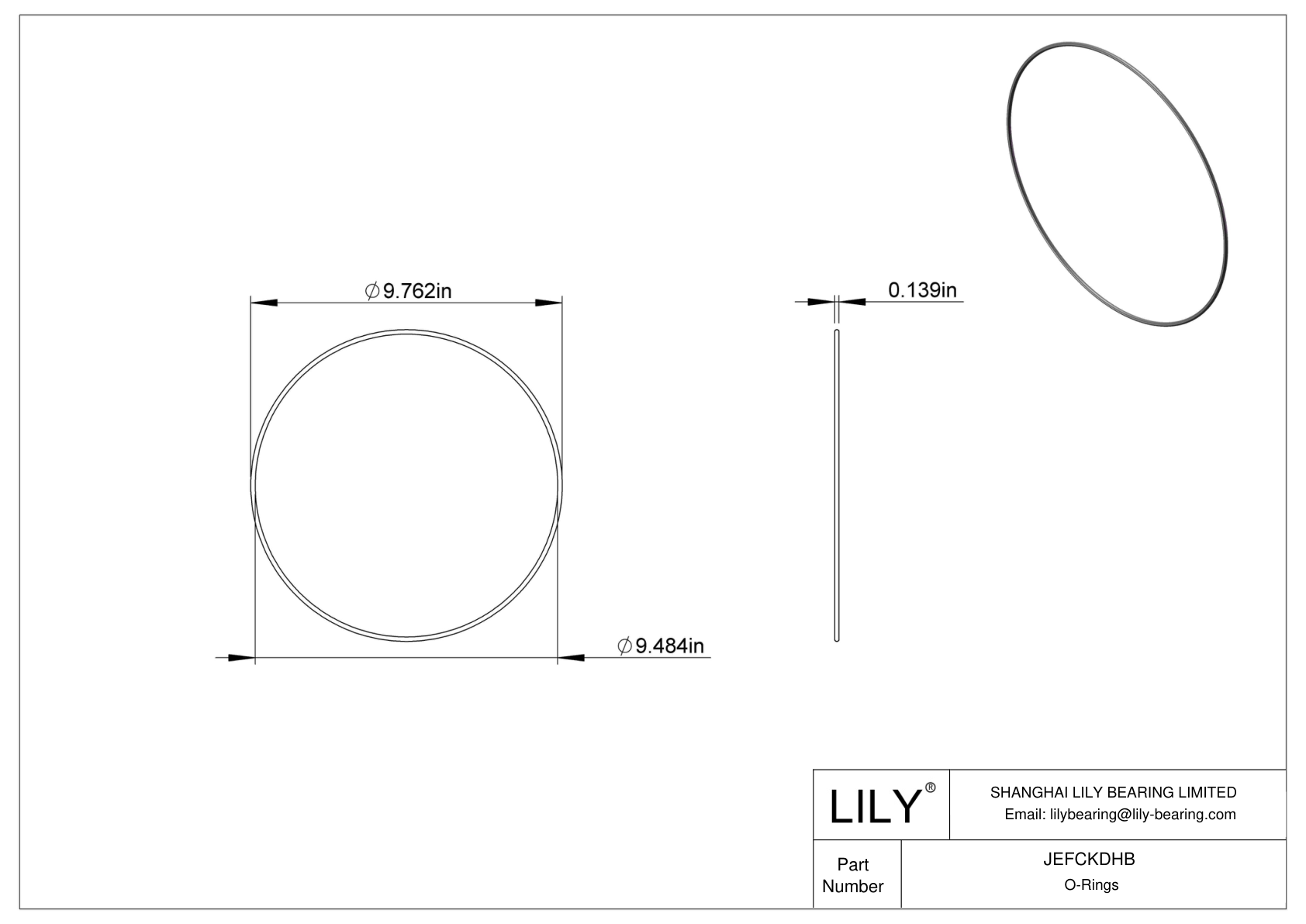 JEFCKDHB Oil Resistant O-Rings Round cad drawing