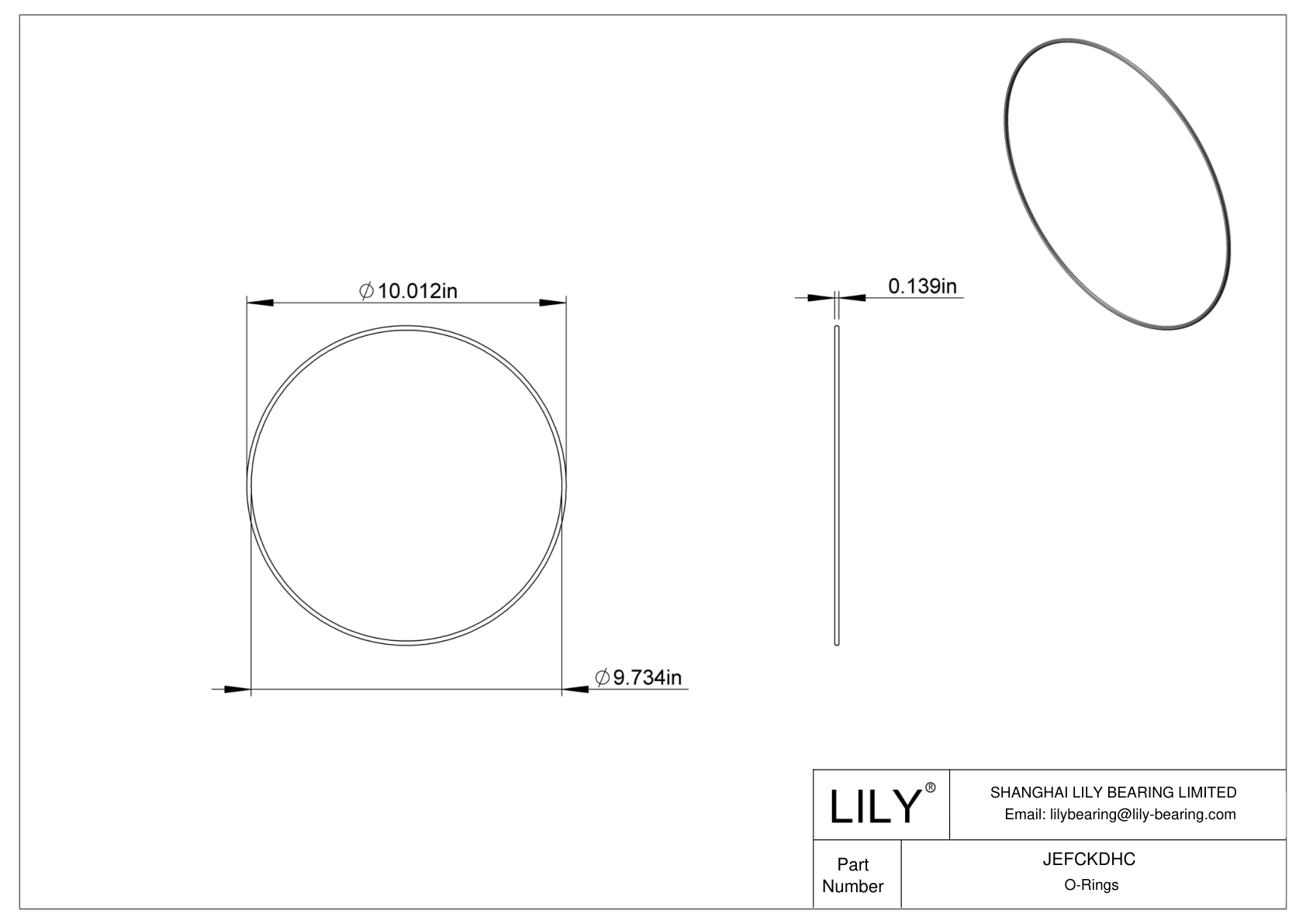 JEFCKDHC Oil Resistant O-Rings Round cad drawing
