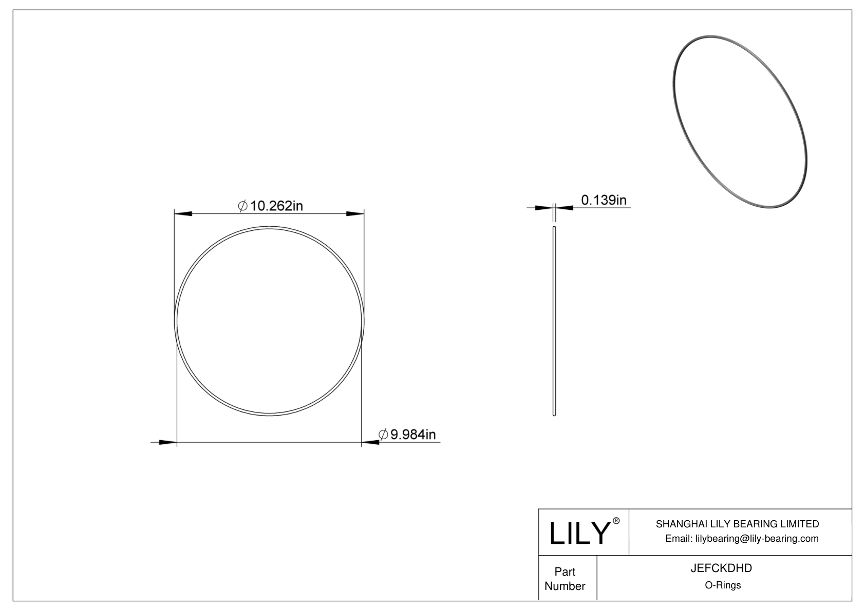 JEFCKDHD Oil Resistant O-Rings Round cad drawing