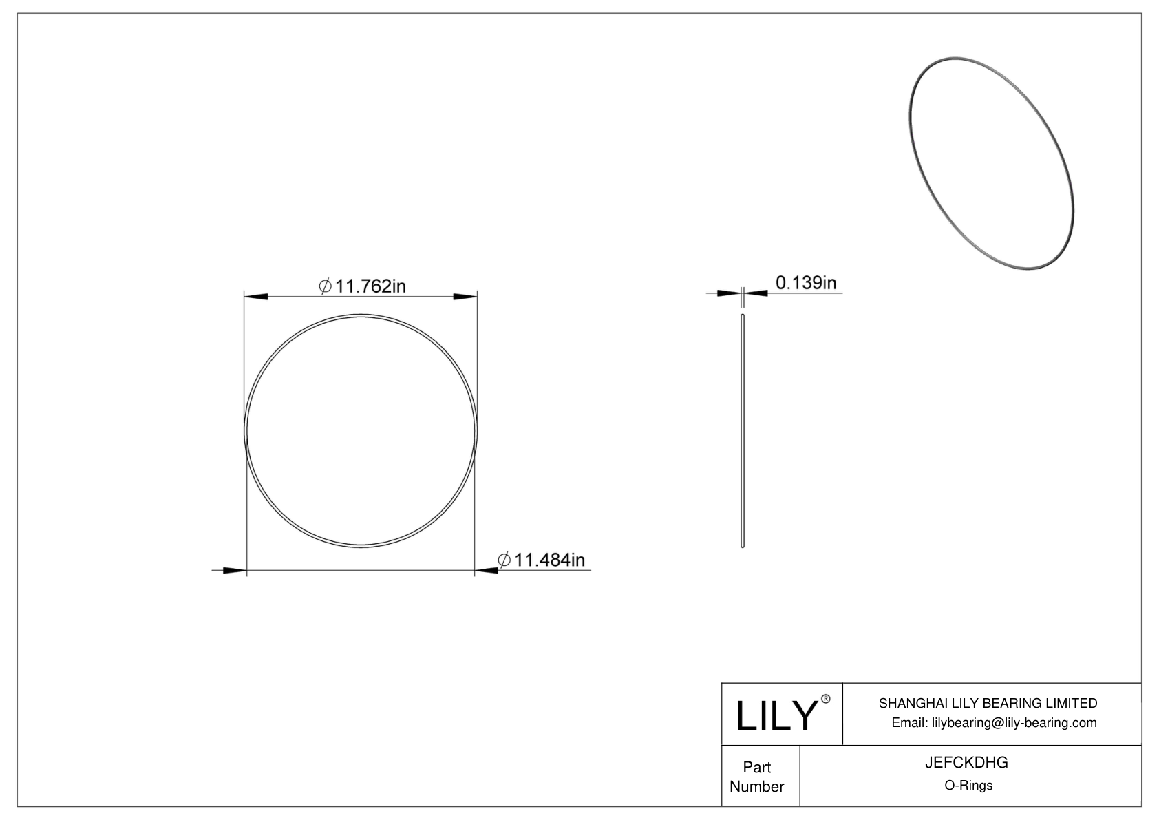 JEFCKDHG Oil Resistant O-Rings Round cad drawing